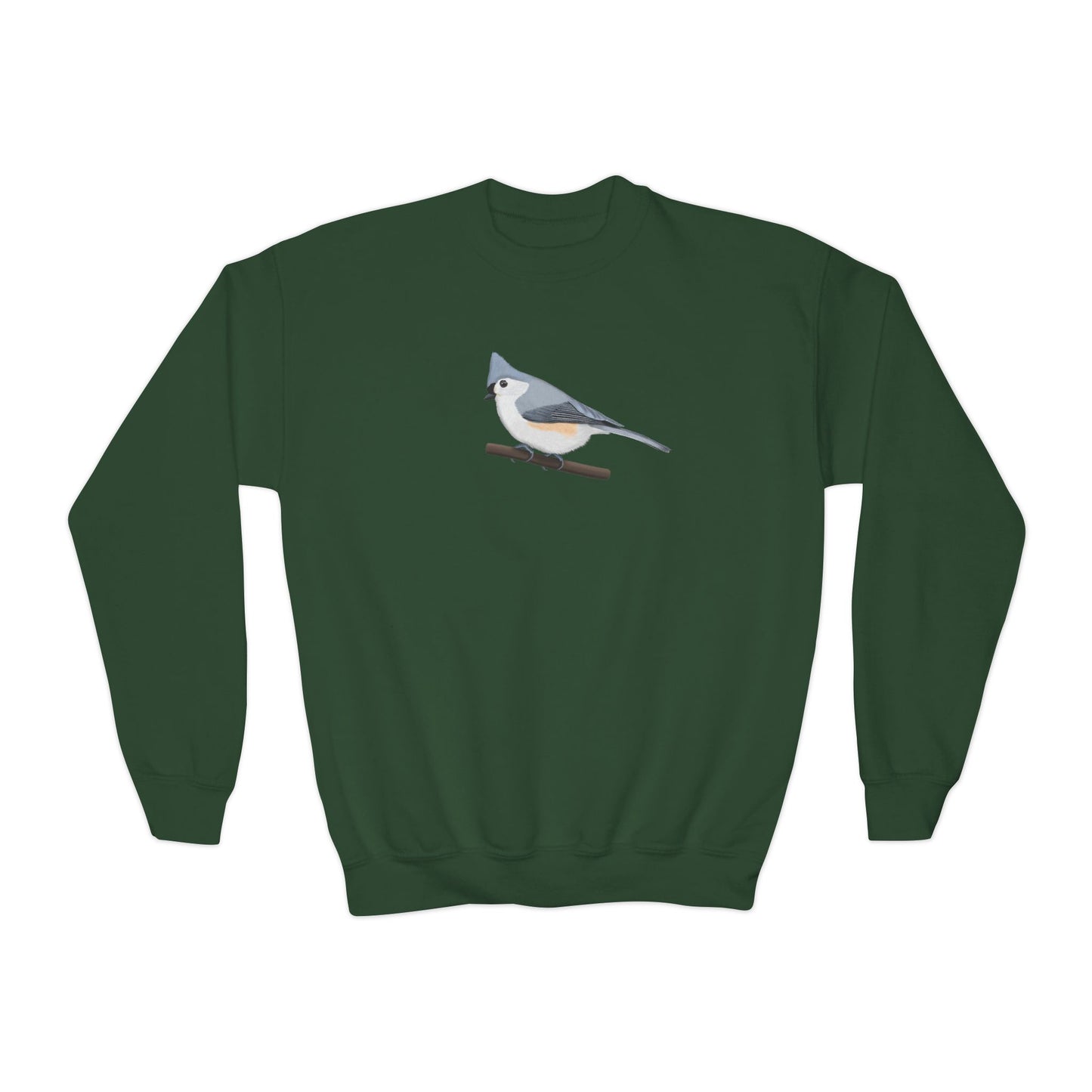 Tufted Titmouse Bird Birdwatching Youth Crewneck Sweatshirt – Casual Kids Clothing, Sweatshirts