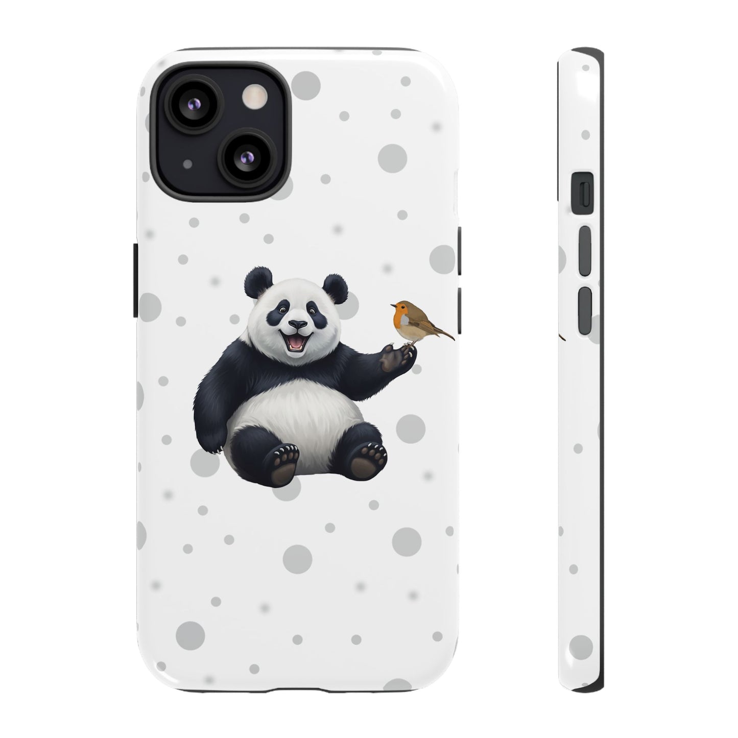 Rotkehlchen mit Panda iPhone & Google Pixel Tiermotiv Handyhülle - Tierisch guter Schutz