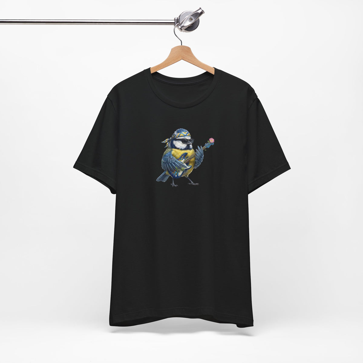 Bert Blaumeise Blumen-Gitarre Premium T-Shirt – Die Gartenvögel Band 2 Merch (Unisex) – tshirt,