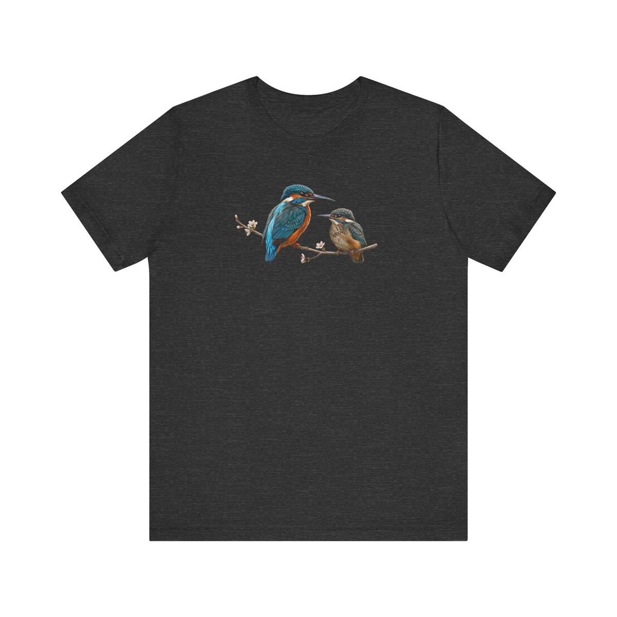 Kingfisher & Fledgling T-Shirt | Spring Blossoms Unisex Graphic Tee