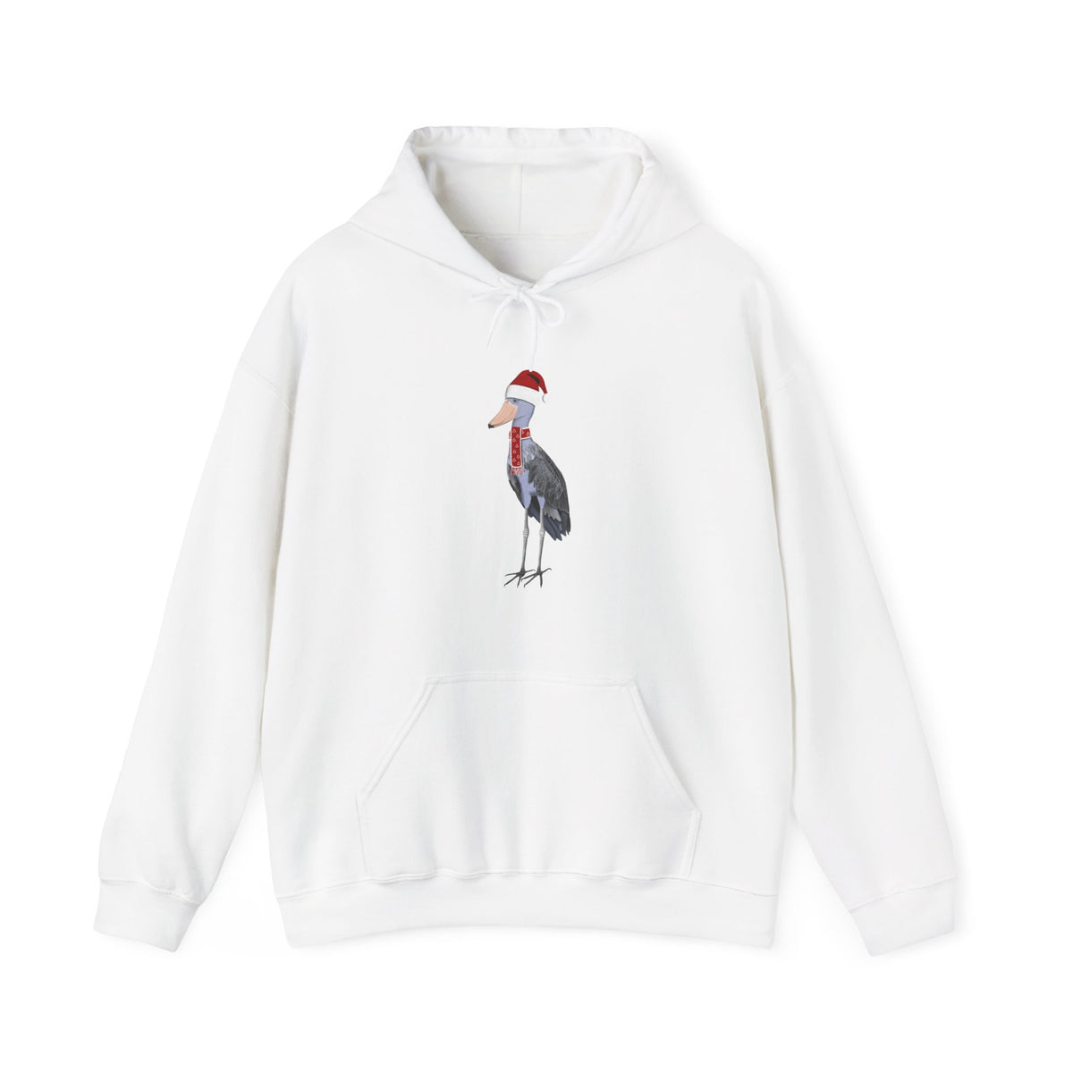Shoebill Christmas Bird with Santa Hat Birdwatcher Birdlover Hoodie –