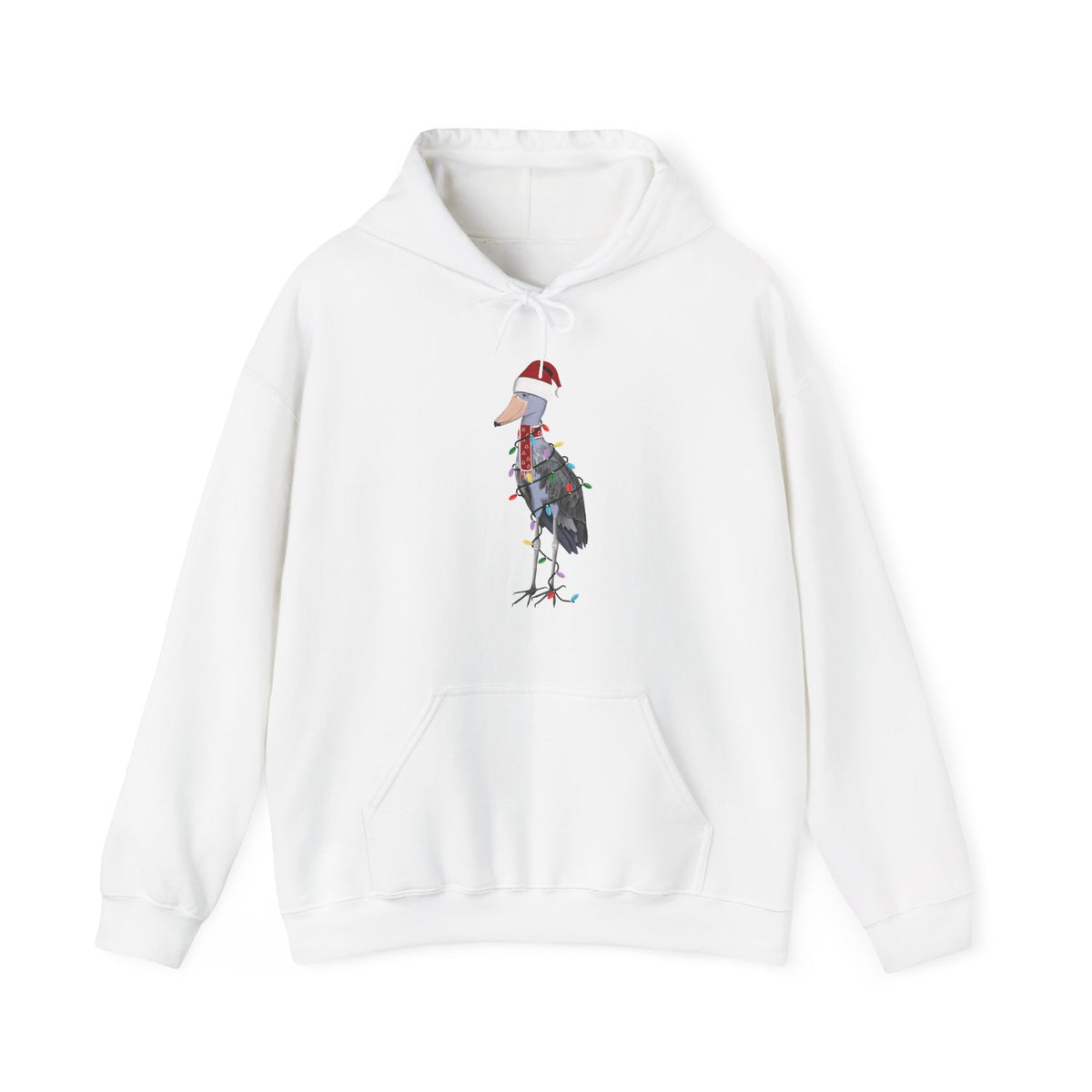Shoebill with Fairy Lights Christmas Bird Hoodie –