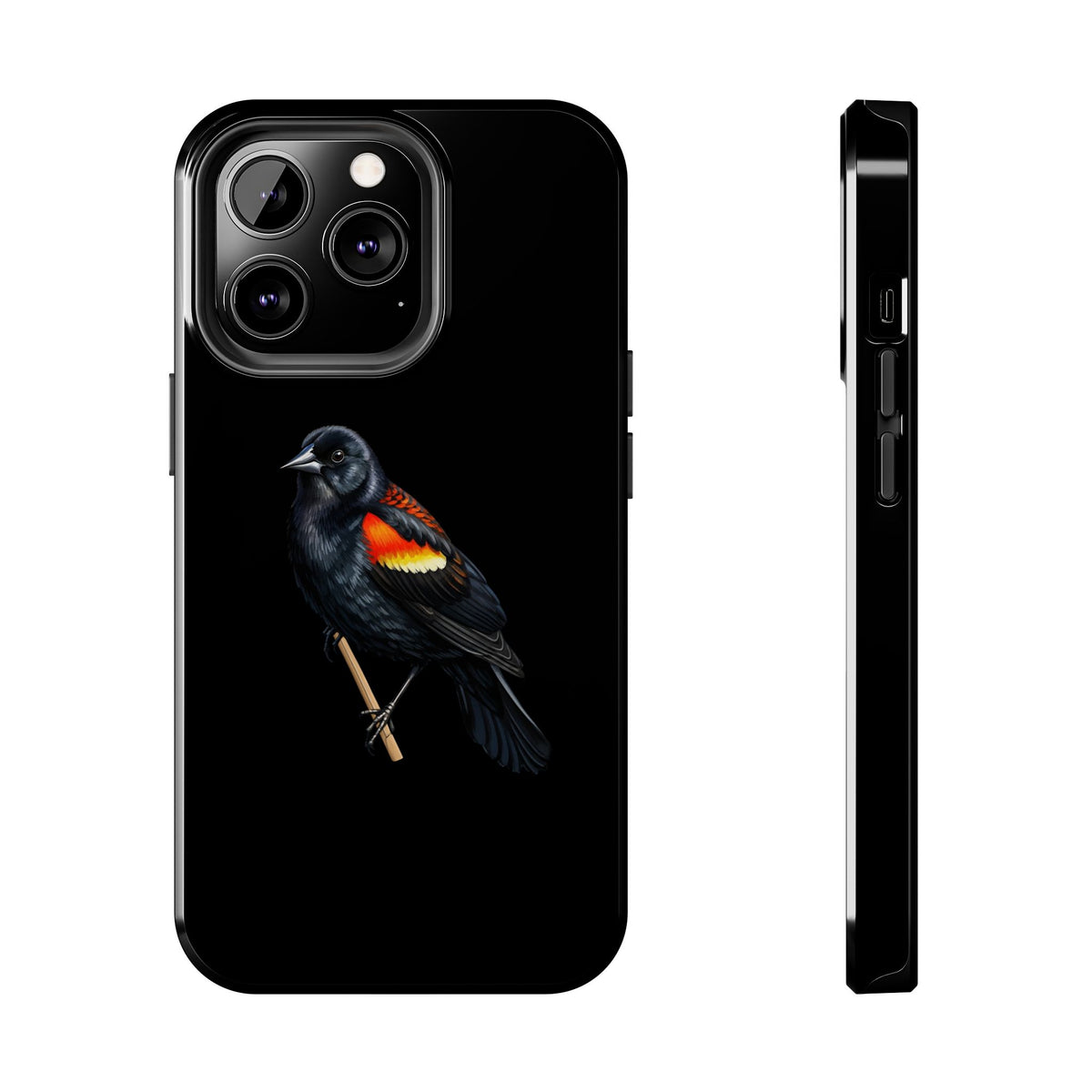 Red Winged Blackbird Dual-Layer iPhone Case with Bird Art – The Perfect Gift for Ornithologists & Bird Lovers