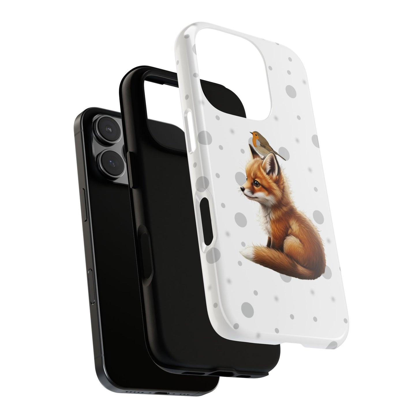 Rotkehlchen mit Fuchs iPhone & Google Pixel Tiermotiv Handyhülle - Tierisch guter Schutz