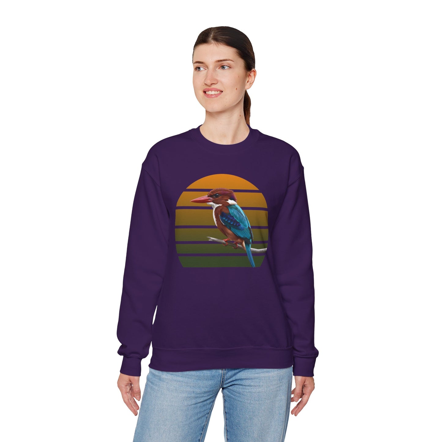 White-Throated Kingfisher Sweatshirt | Bird Watcher Crewneck | Unisex Songbird Gift for Bird Lovers