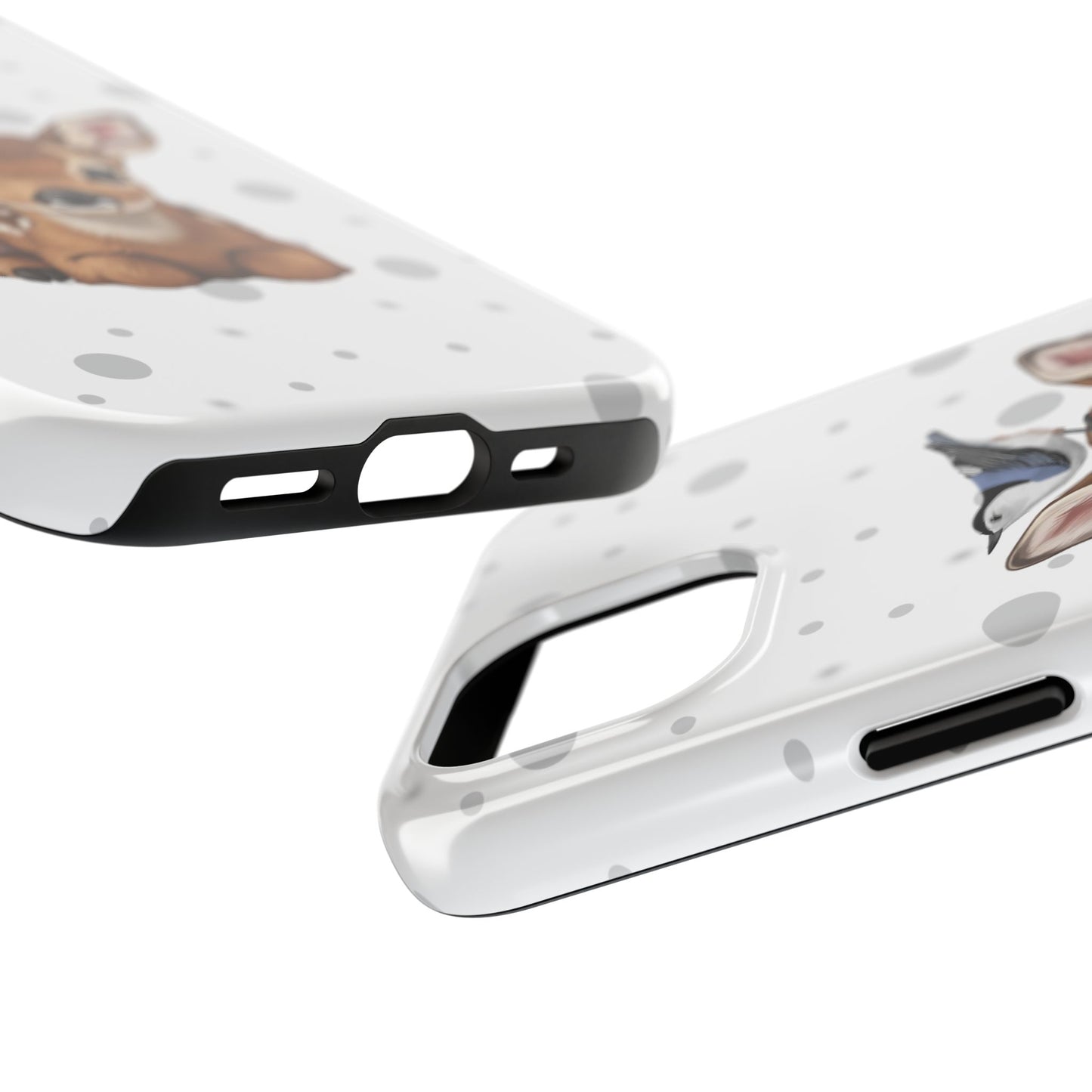 Cute Fawn with a Nuthatch Animal iPhone Case - Dual-Layer PC/TPU Protective Cover for iPhone