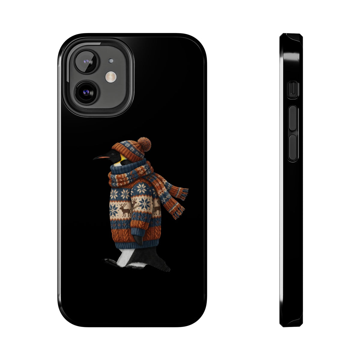 Penguin Dual-Layer iPhone Case with Bird Art – The Perfect Gift for Ornithologists & Lovers Phone on background