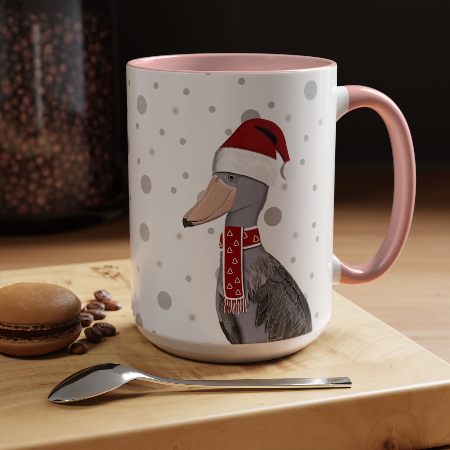 ハシビロコウのクリスマスバードコーヒーマグ