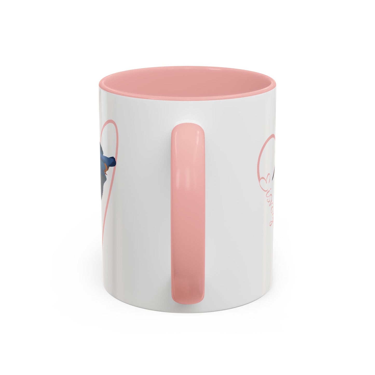 Eisvogel mit Herz Singvogel Vogel Tasse Weiß Rosa