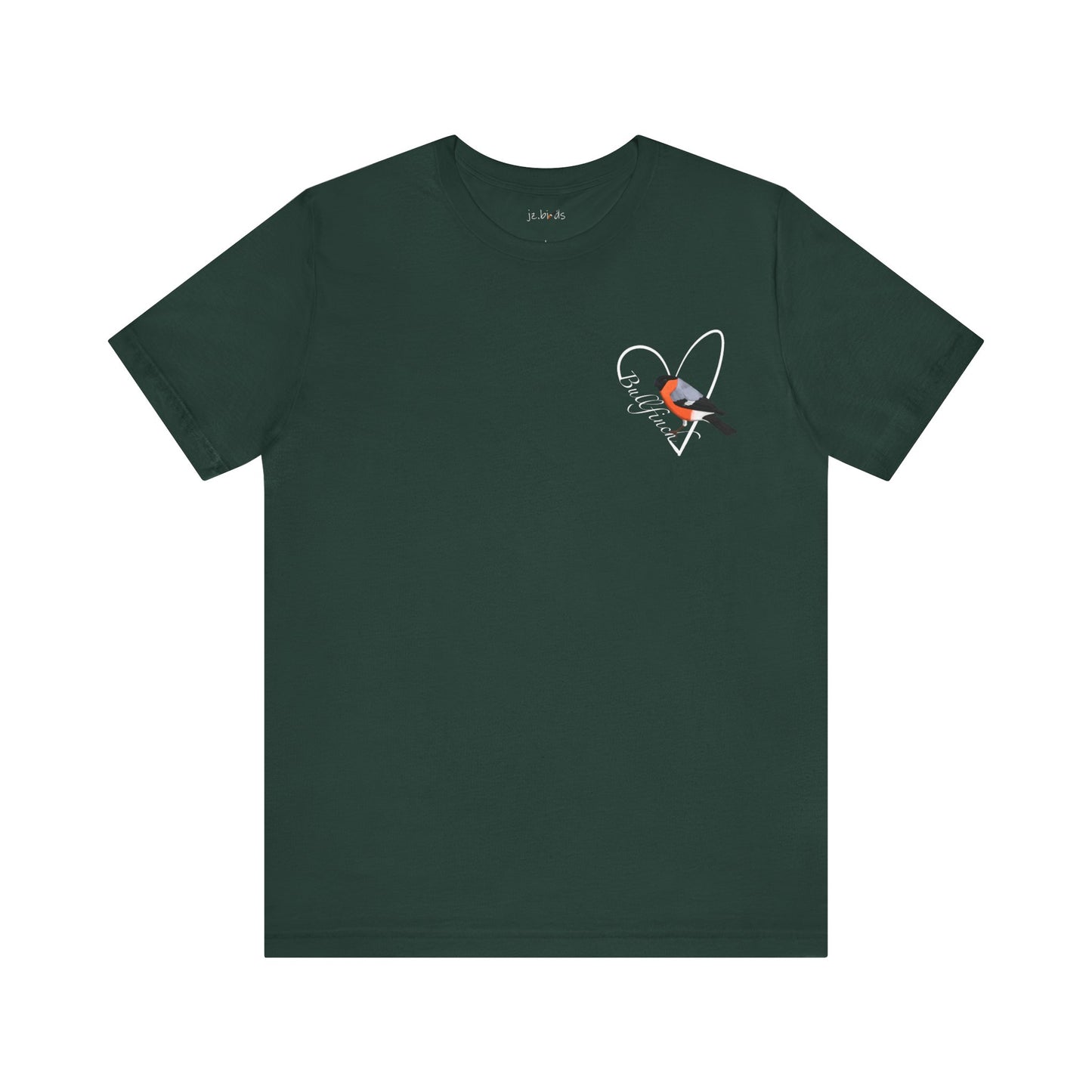 Bullfinch Heart Birdwatcher Bird T-Shirt – Cotton,
