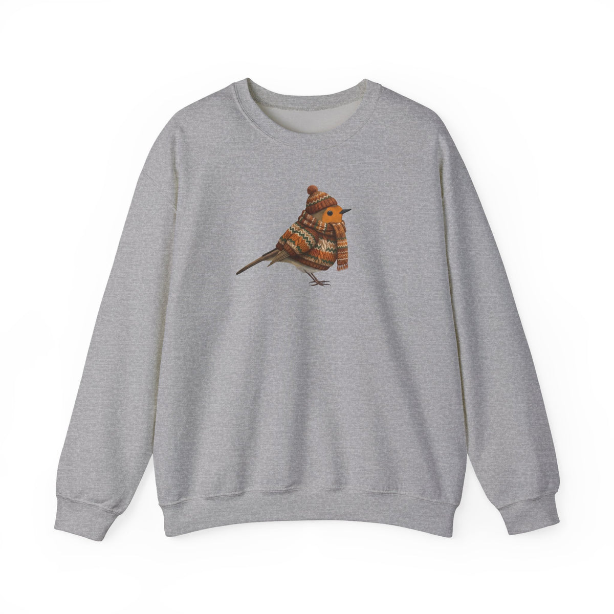 Rotkehlchen in Strick Weihnachts-Sweatshirt | Unisex Vogel Sweater für Vogelfreunde & Vogelbeobachter – Animal Graphic Tee, Sweatshirt Vogelmotiv