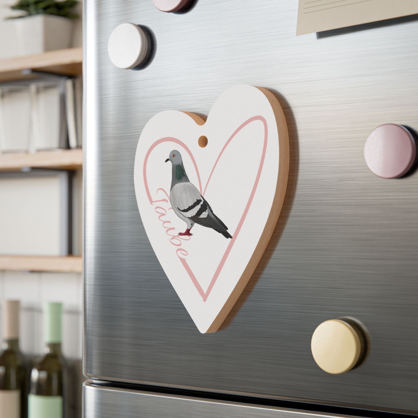 Taube Ornament Herz aus Holz mit Vogelmotiv für Vogelfreunde
