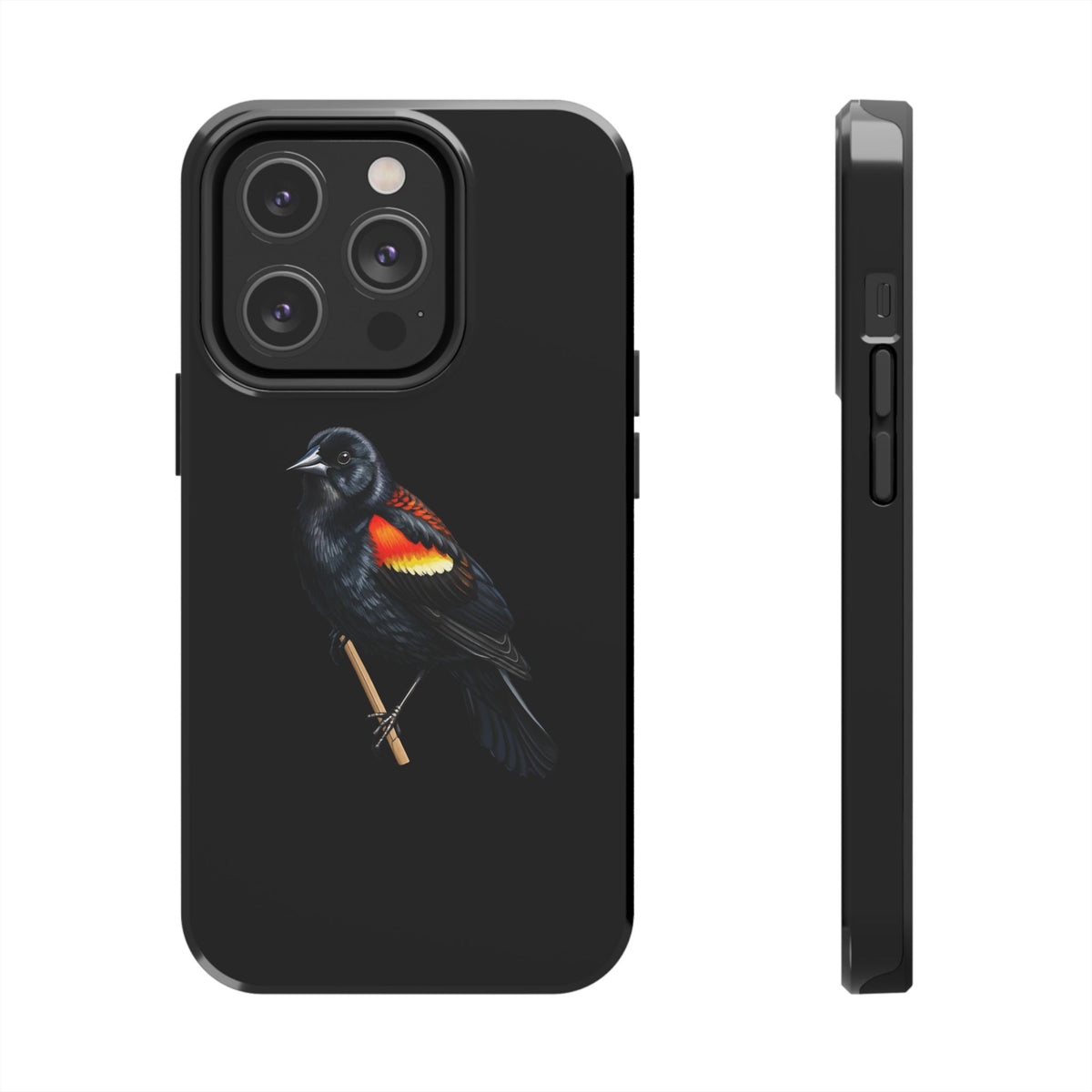 Red Winged Blackbird Dual-Layer iPhone Case with Bird Art – The Perfect Gift for Ornithologists & Bird Lovers
