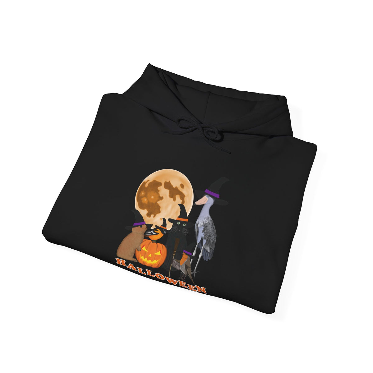 Baltimore Oriole Robin Shoebill with Cat and Bunny Halloween Bird Hoodie