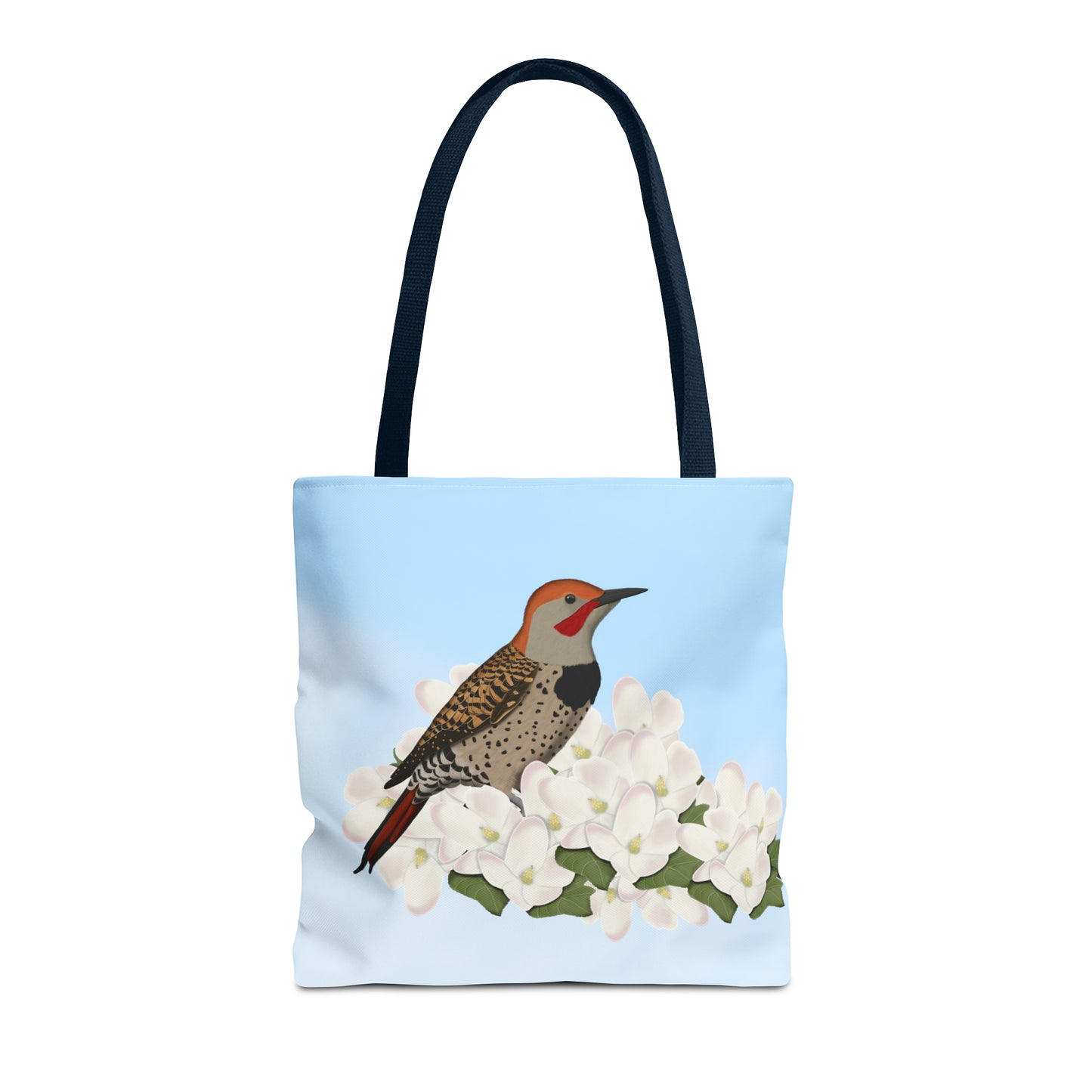 Northern Flicker in Spring Blossoms Bird Tote Bag 16"x16"