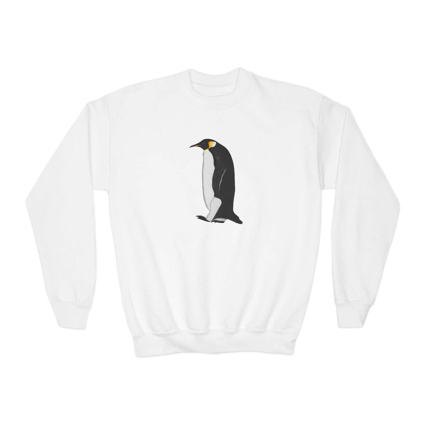 Emperor Penguin Bird Birdwatching Youth Crewneck Sweatshirt Sweatshirts in Maroon