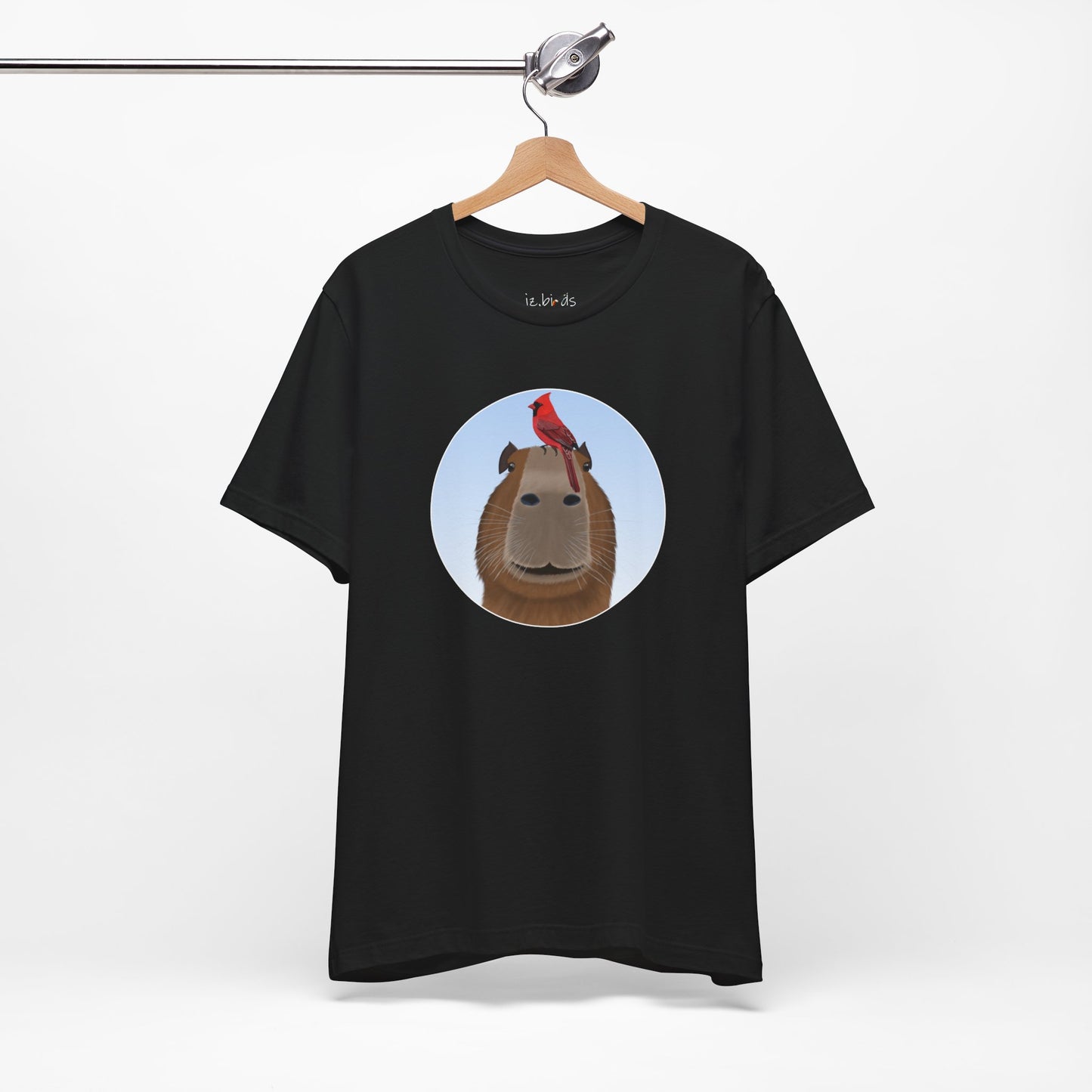 Capybara with Cardinal Funny Bird T-Shirt