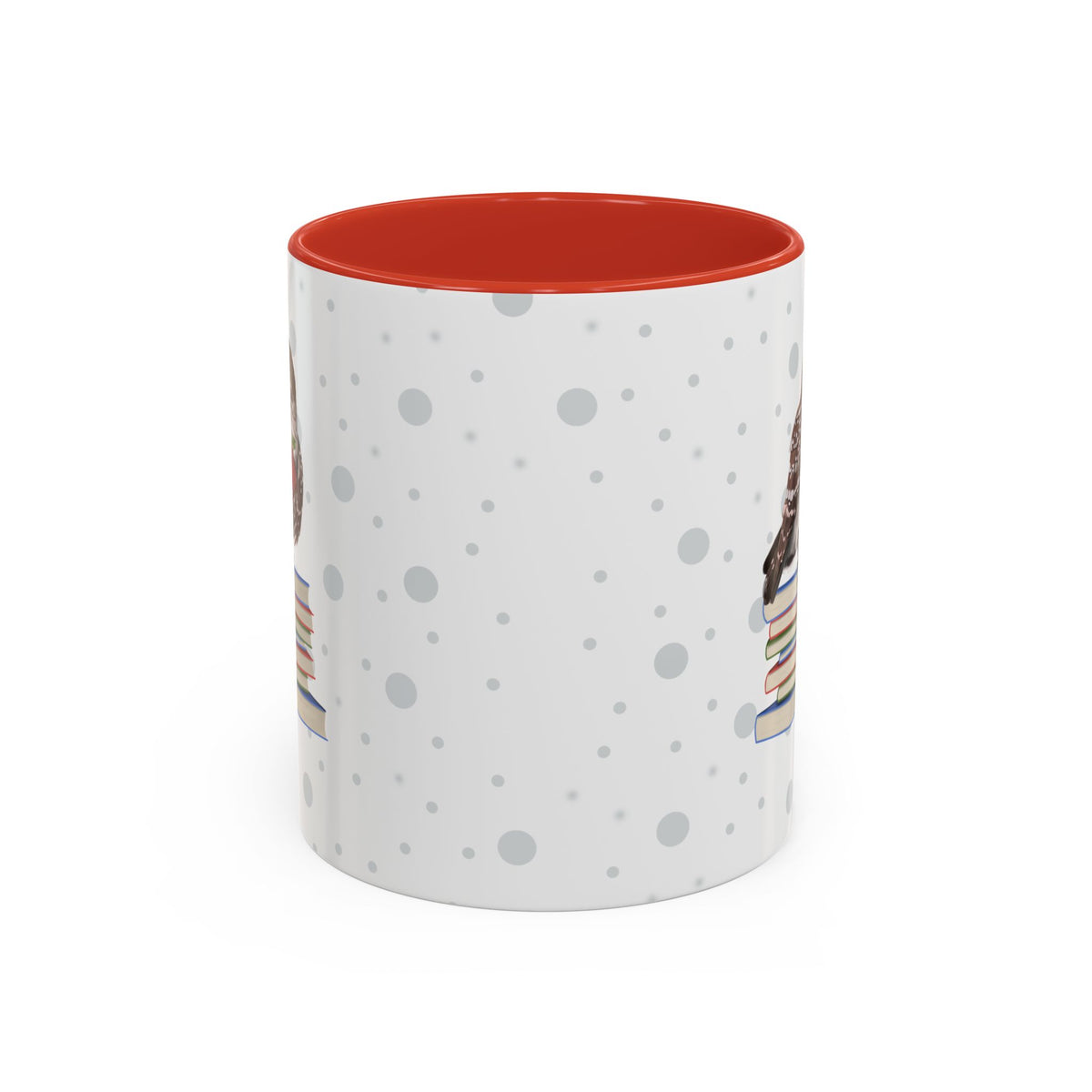Cute Owl on Books Teacher Mug – Two-Tone Classroom Coffee Cup