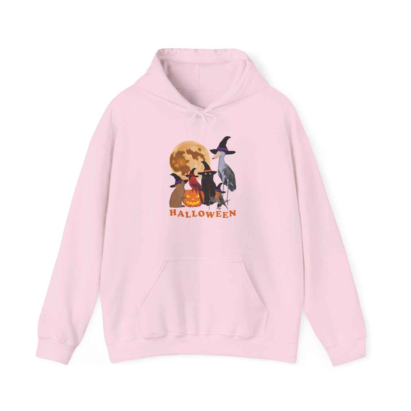 Cardinal Robin Shoebill with Cat and Bunny Halloween Bird Hoodie