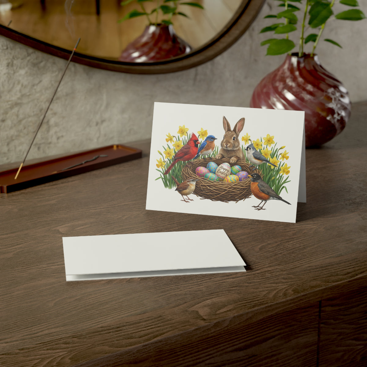 Bluebird and Cardinal Greeting Card – birds blank