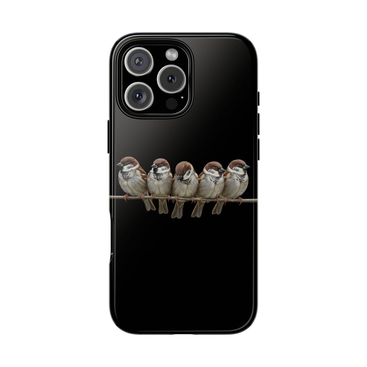 Codirosso su un ramo Cover premium per cellulare – Doppia protezione e stampa integrale, nera