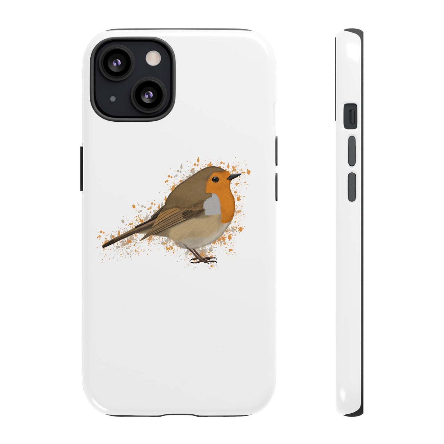 Rotkehlchen Vogel iPhone & Google Pixel Vogelmotiv Handyhülle Weiß