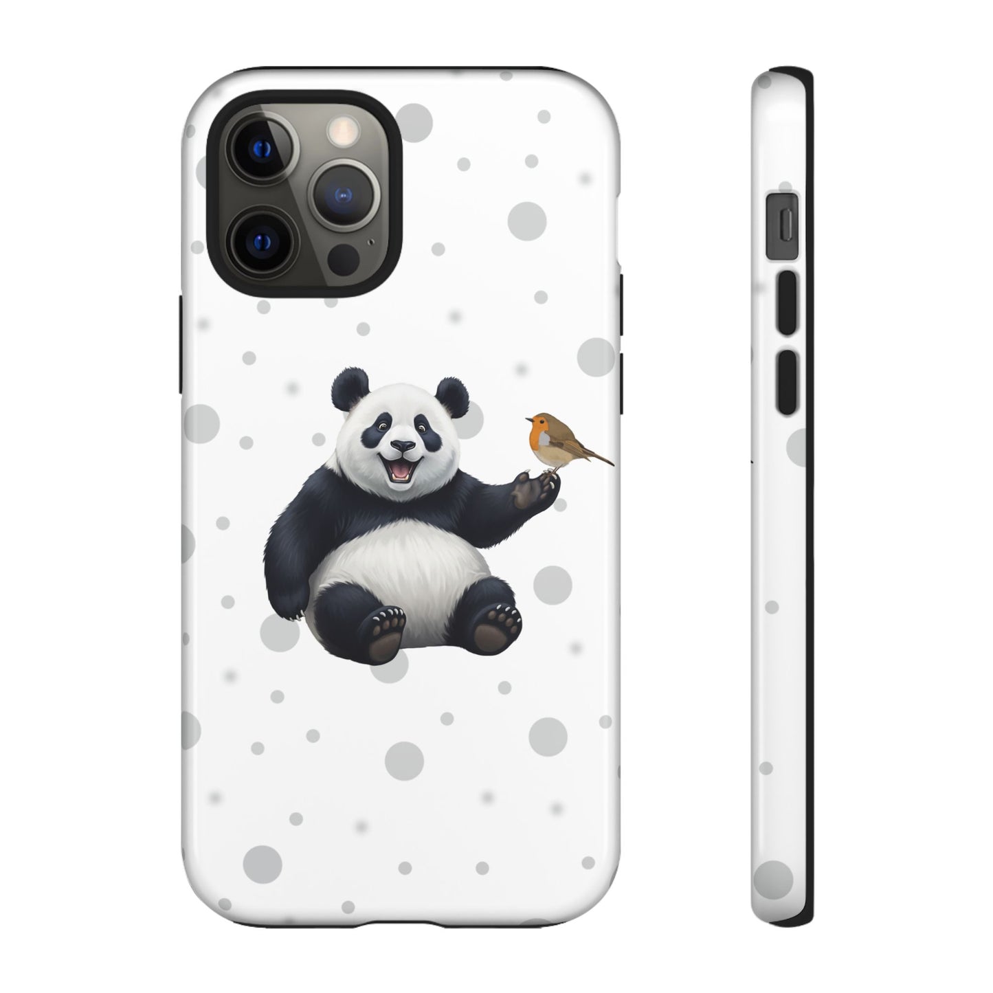 Rotkehlchen mit Panda iPhone & Google Pixel Tiermotiv Handyhülle - Tierisch guter Schutz