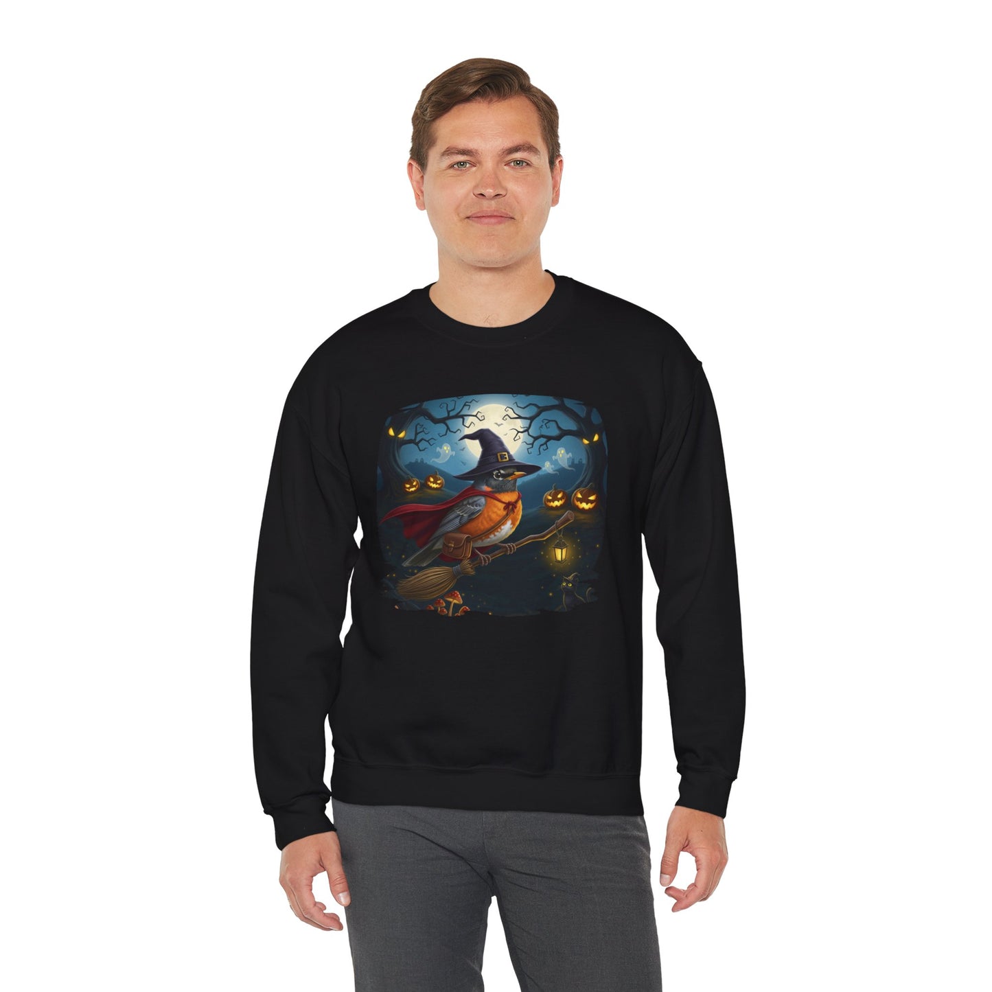 American Robin Halloween Bird Sweatshirt - Spooky Halloween Costume for Bird Lovers