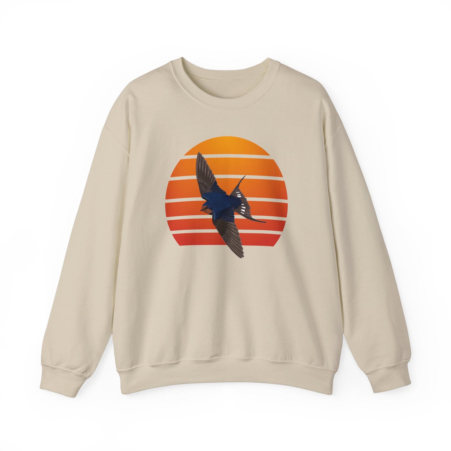 Barn Swallow Sweatshirt on Crew neck background