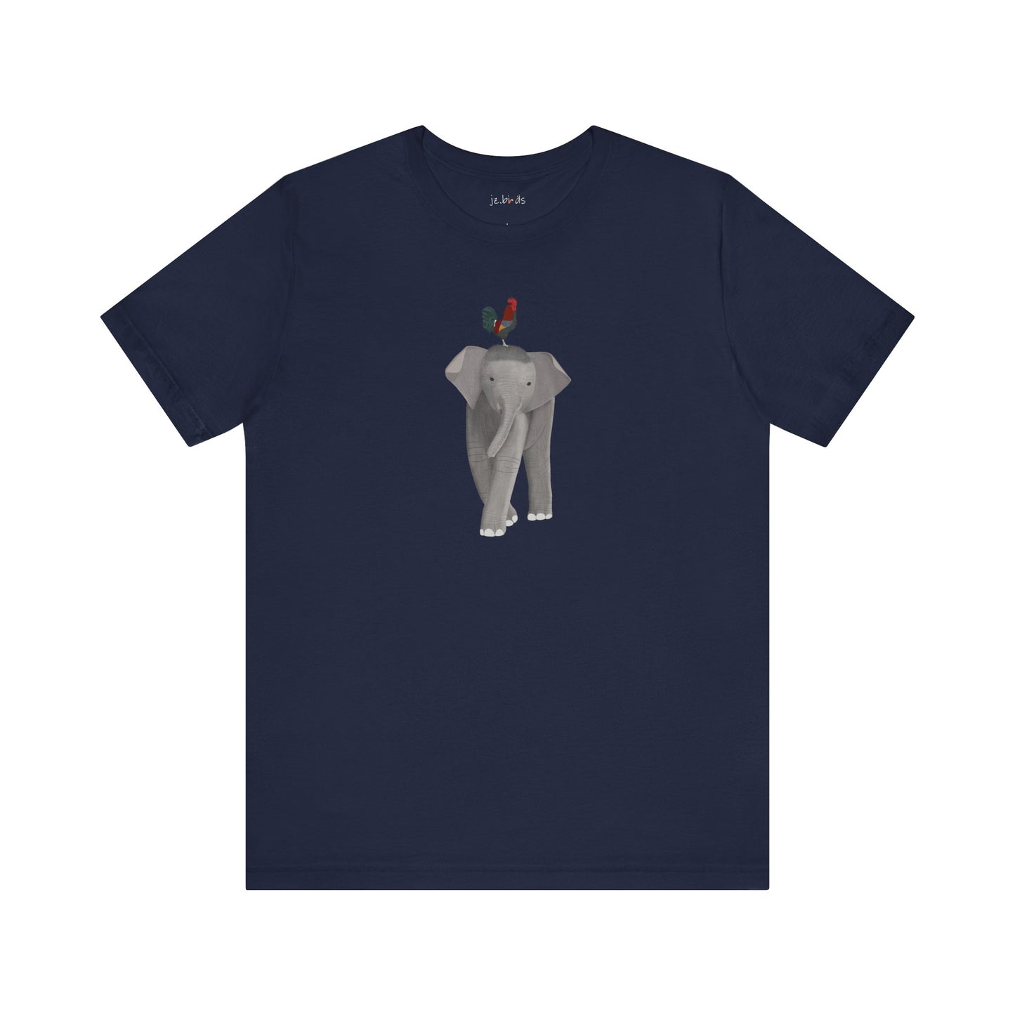 Elephant with Rooster Bird Birding & Birdwatching T-Shirt