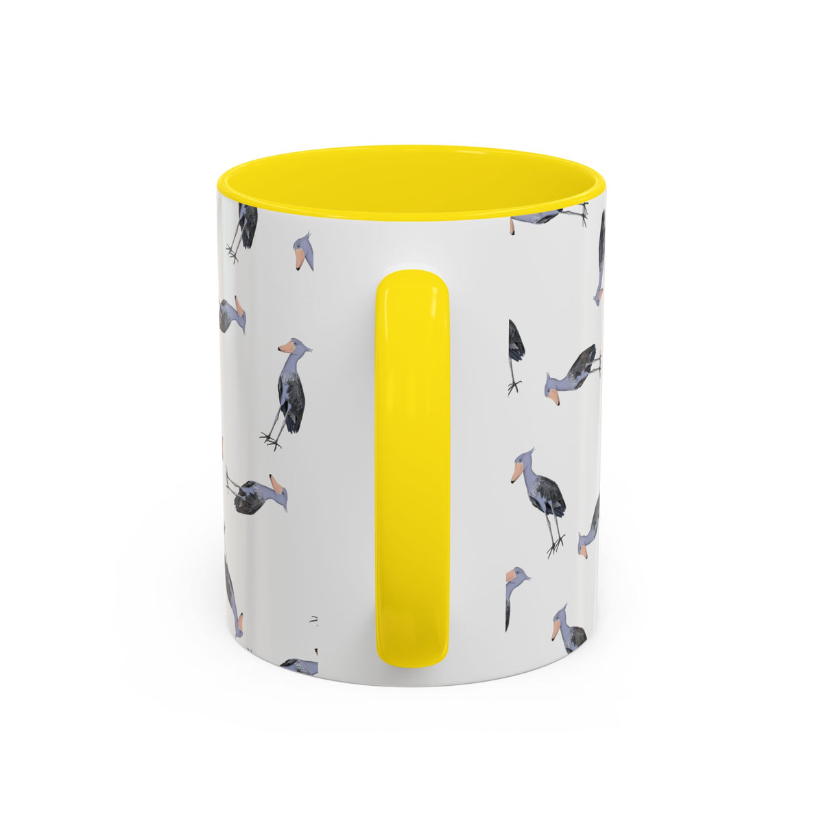 Schuhschnabel Tasse mit Streumuster | Vogelmotiv Kaffeebecher für Vogelbeobachter & Naturfreunde – Accent Coffee Mug, Birds Design