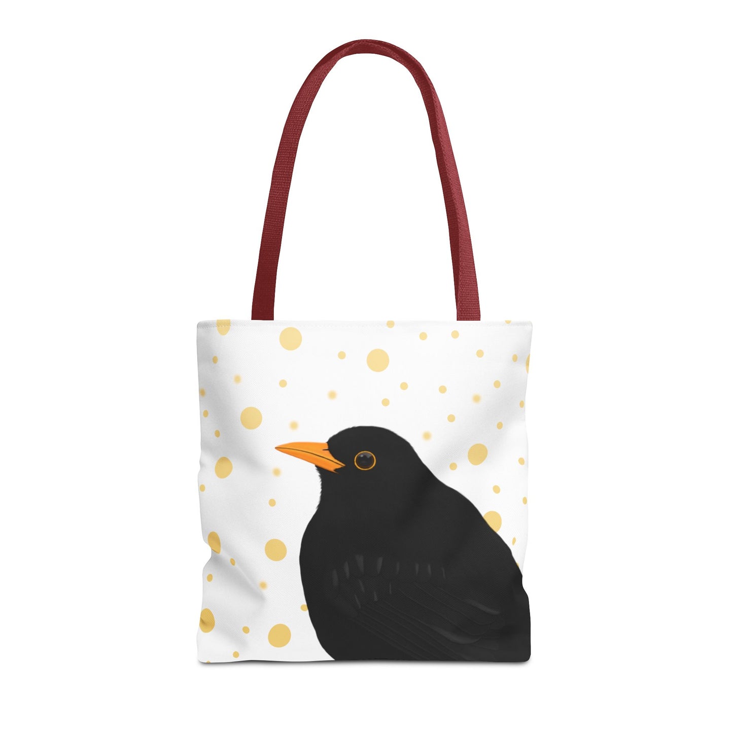 Amsel mit Goldenen Punkten Vogel Tragetasche 40x40cm