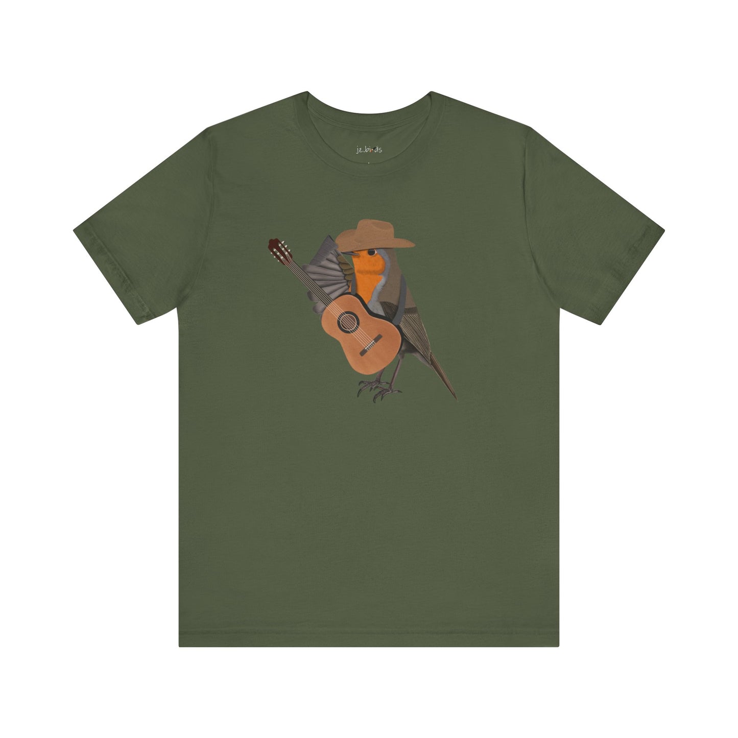 Robin with Cowboy Hat and Guitar Country Music Bird T-Shirt