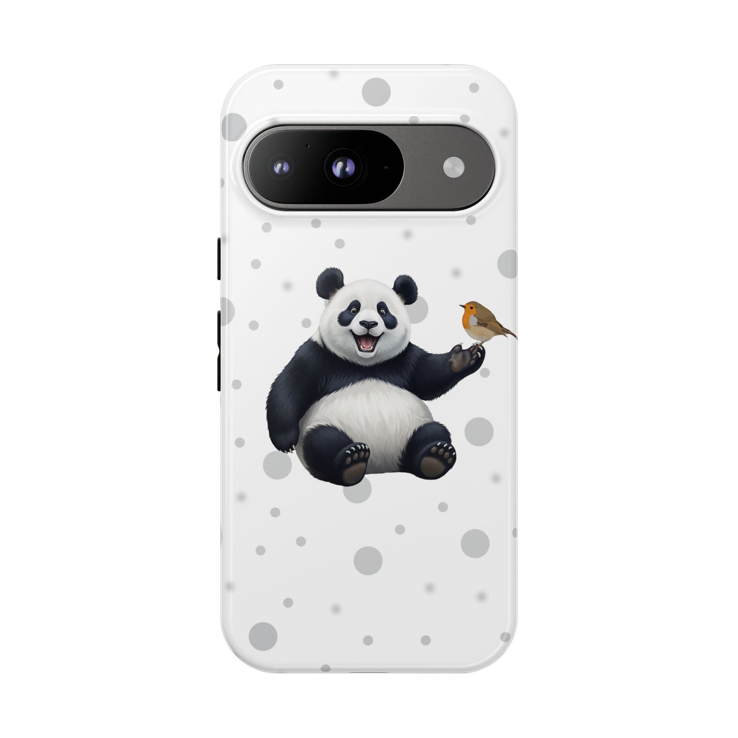 Rotkehlchen mit Panda iPhone & Google Pixel Tiermotiv Handyhülle - Tierisch guter Schutz