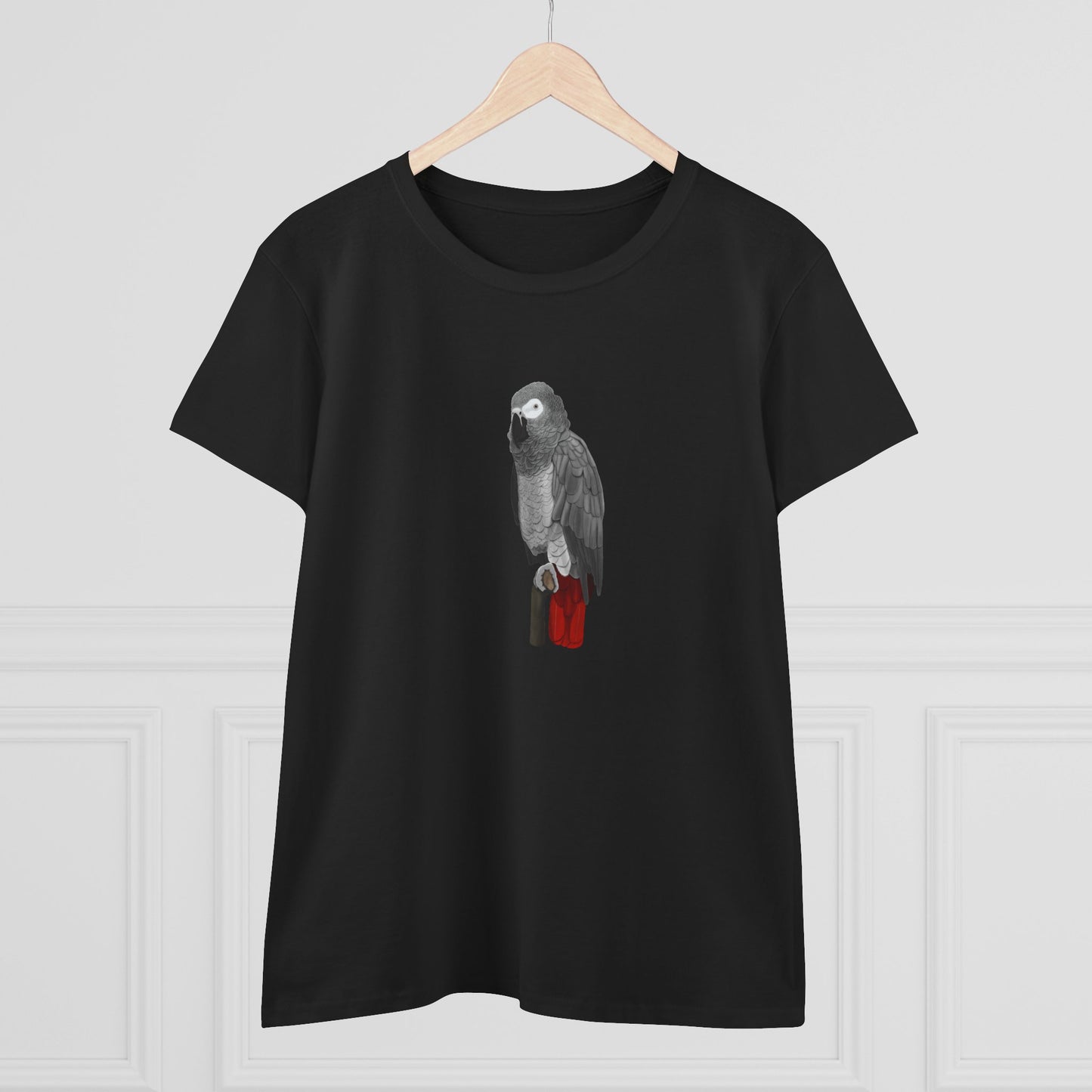 Grey Parrot Bird Design for Birdwatchers and Bird Lovers Women's T-Shirt