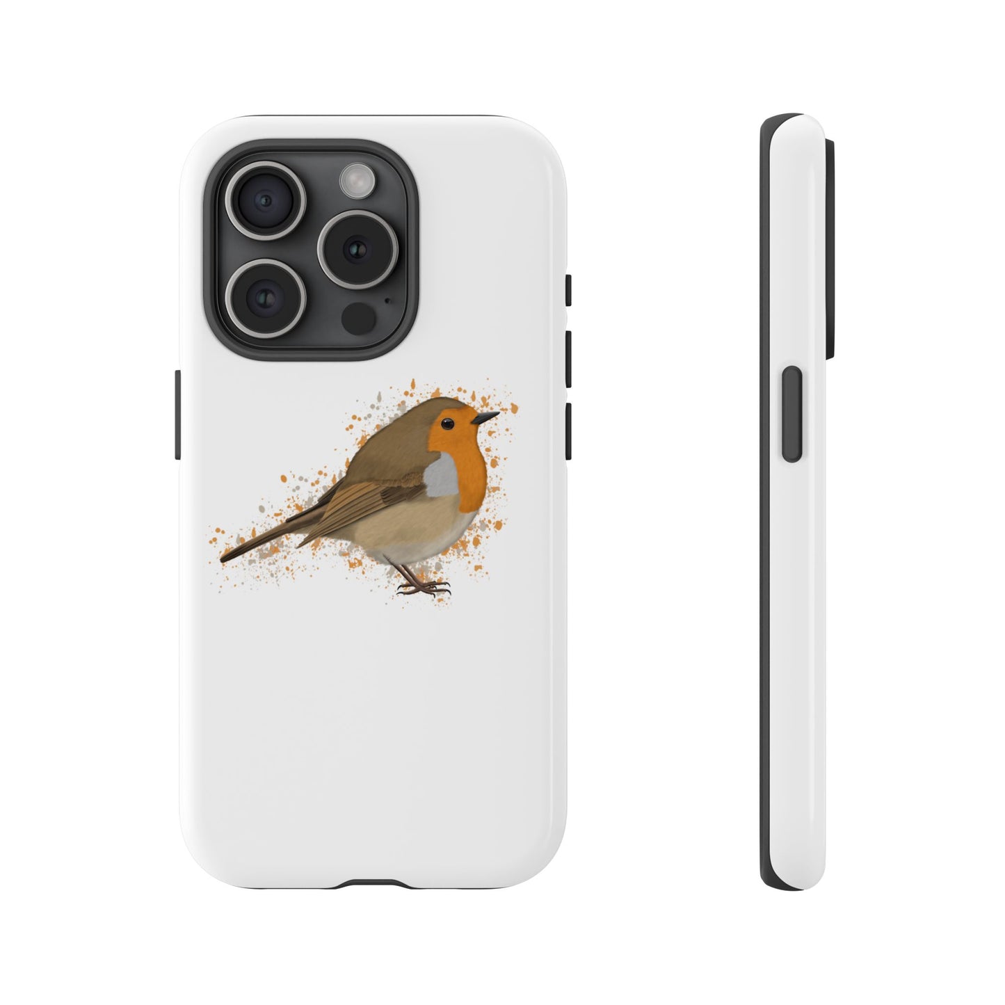 Rotkehlchen Vogel iPhone & Google Pixel Vogelmotiv Handyhülle Weiß