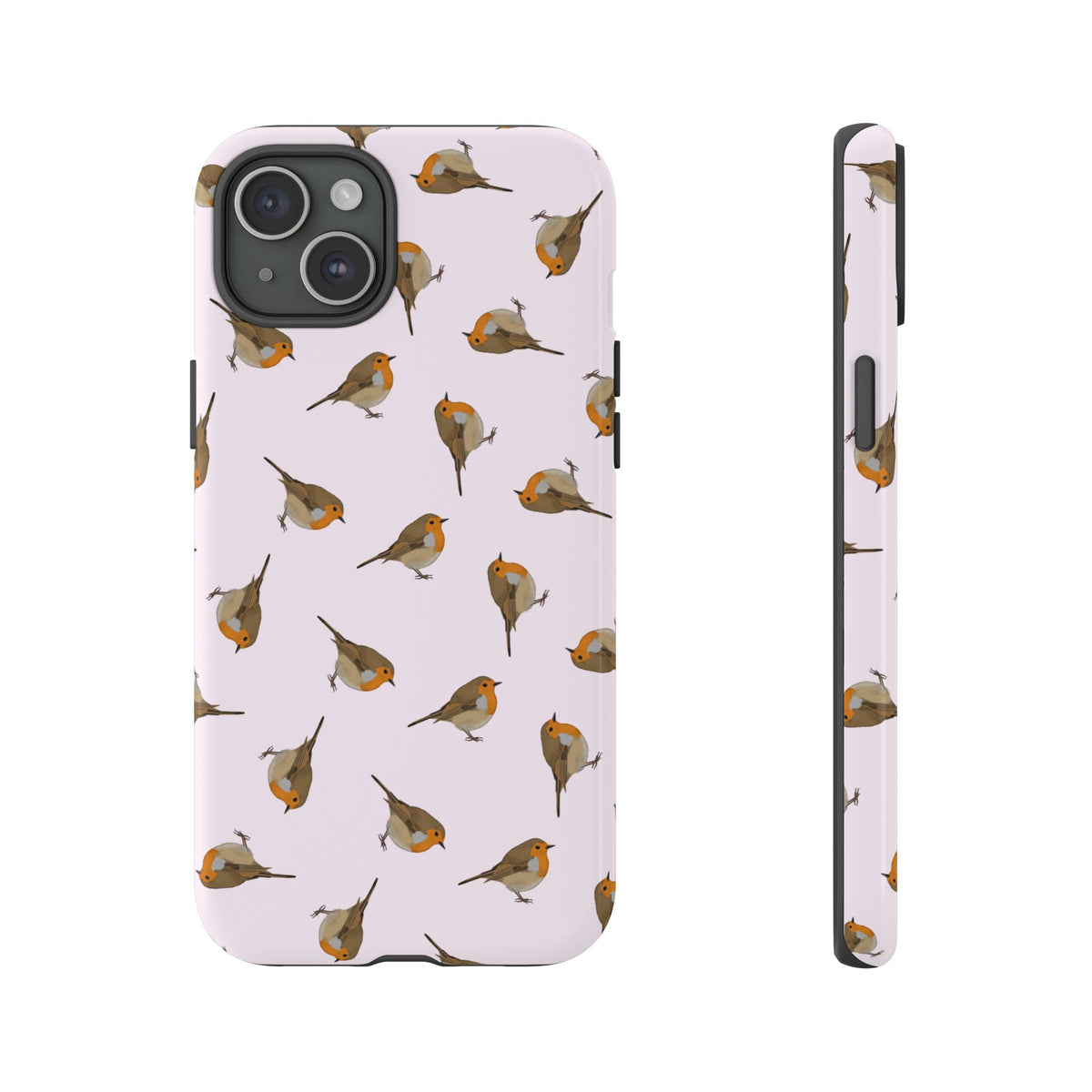 Funda para móvil con motivo de petirrojo en rosa | Motivo de pájaro para iPhone y Google Pixel