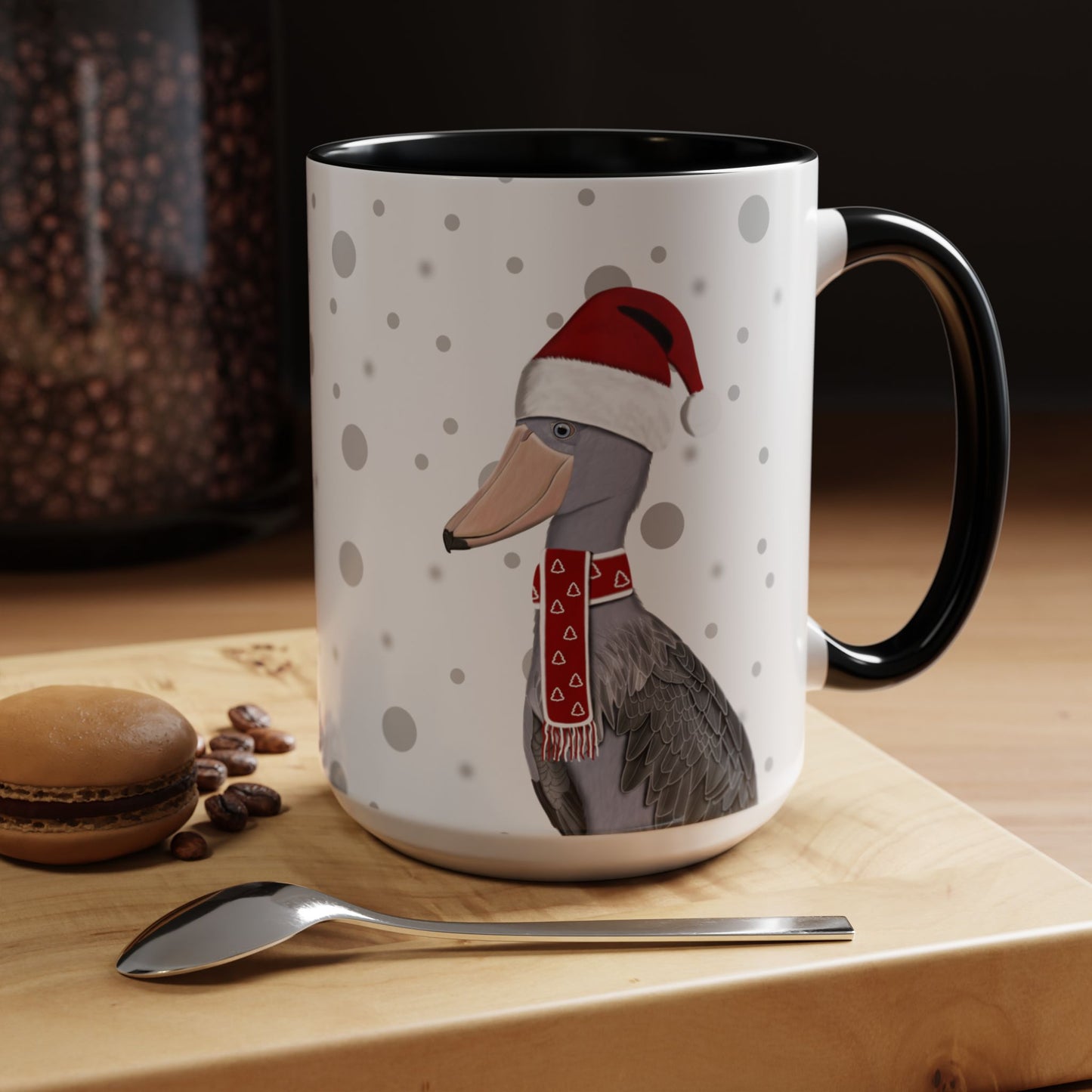 ハシビロコウのクリスマスバードコーヒーマグ