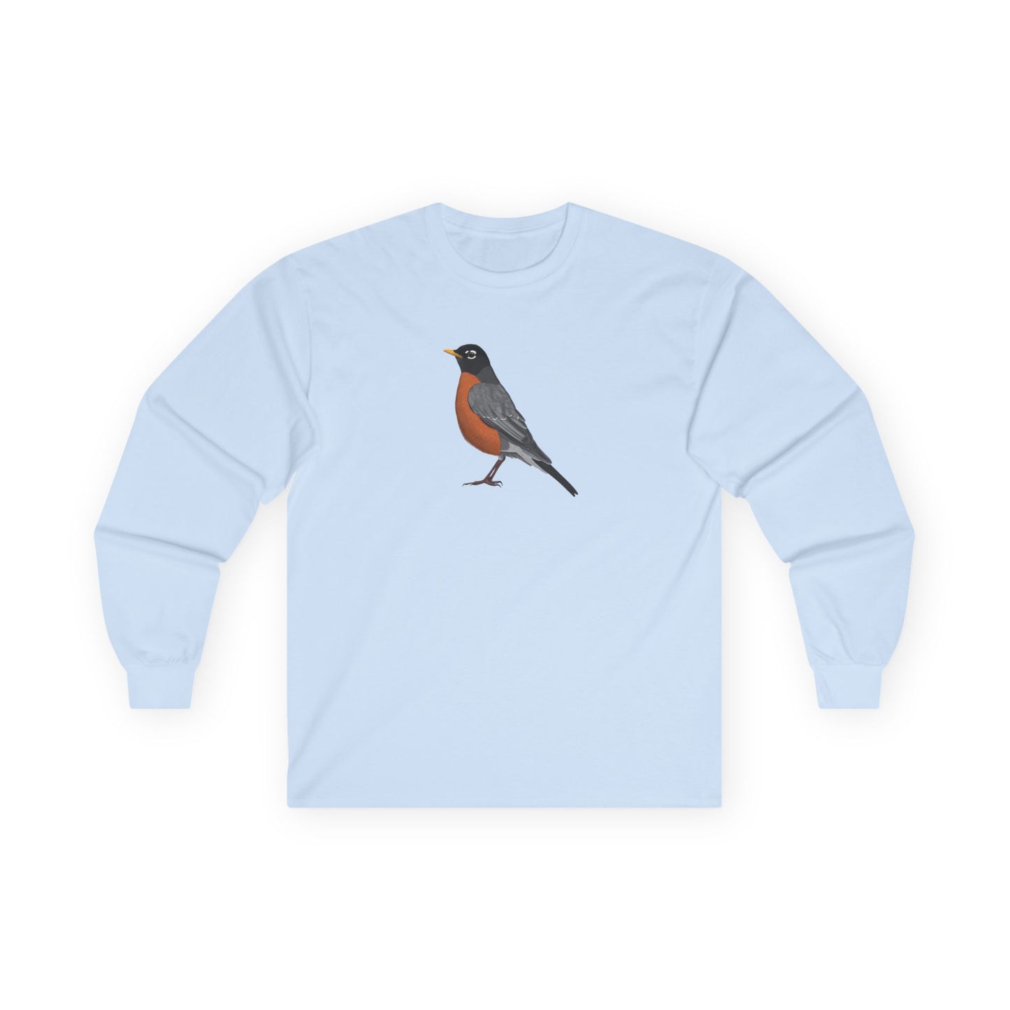 American Robin Birding & Birdwatching Bird Cotton Long Sleeve T-Shirt
