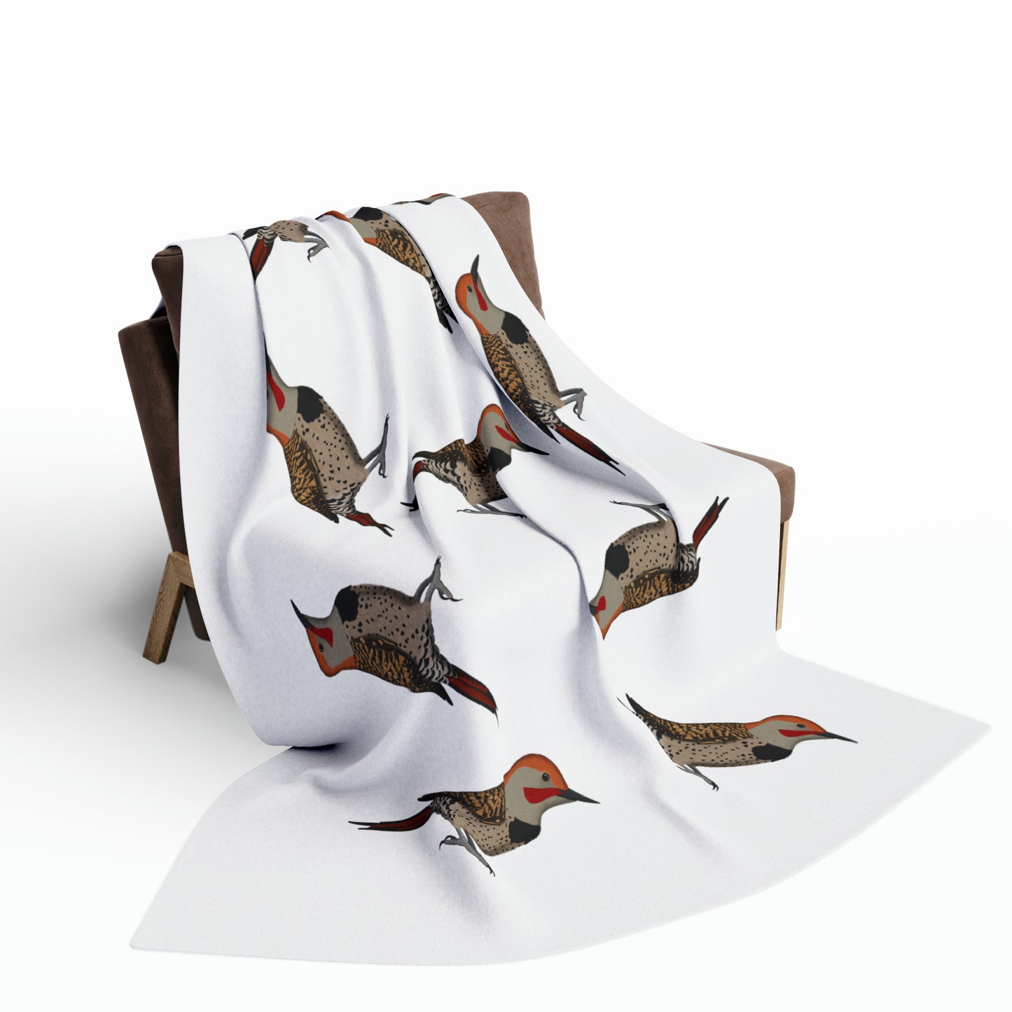 Northern Flicker Bird Arctic Fleece Blanket White