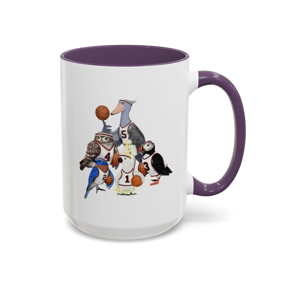 Funny Basketball Ceramic Bird Coffee Mug – Custom Gift for Bird Watchers