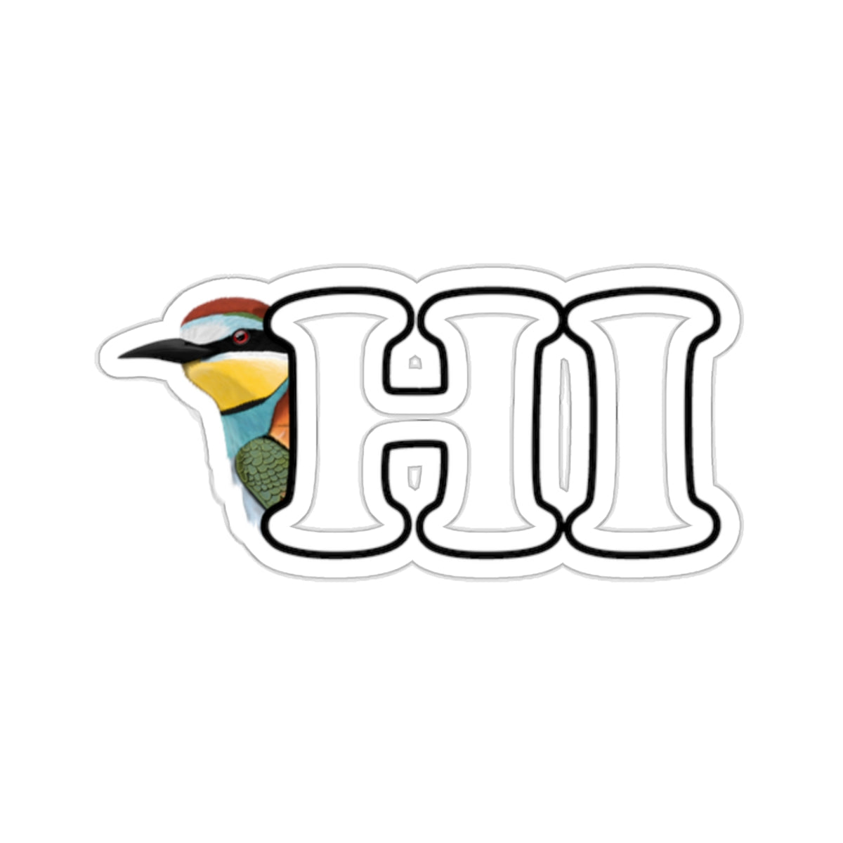 Bee-Eater Hi Bird Kiss-Cut Sticker