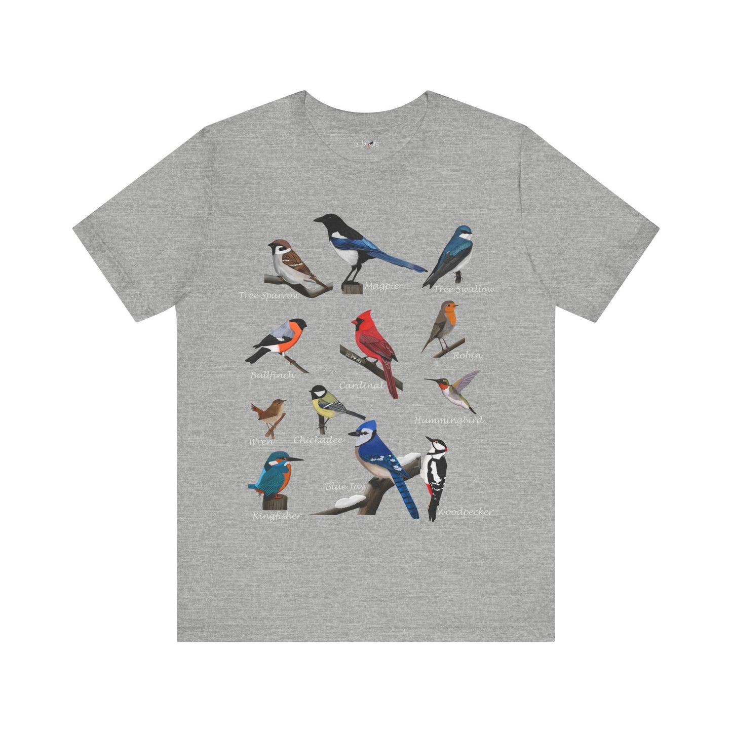Garden Birds Blue Jay Cardinal Robin Chickadee Birding & Birdwatching Bird T-Shirt