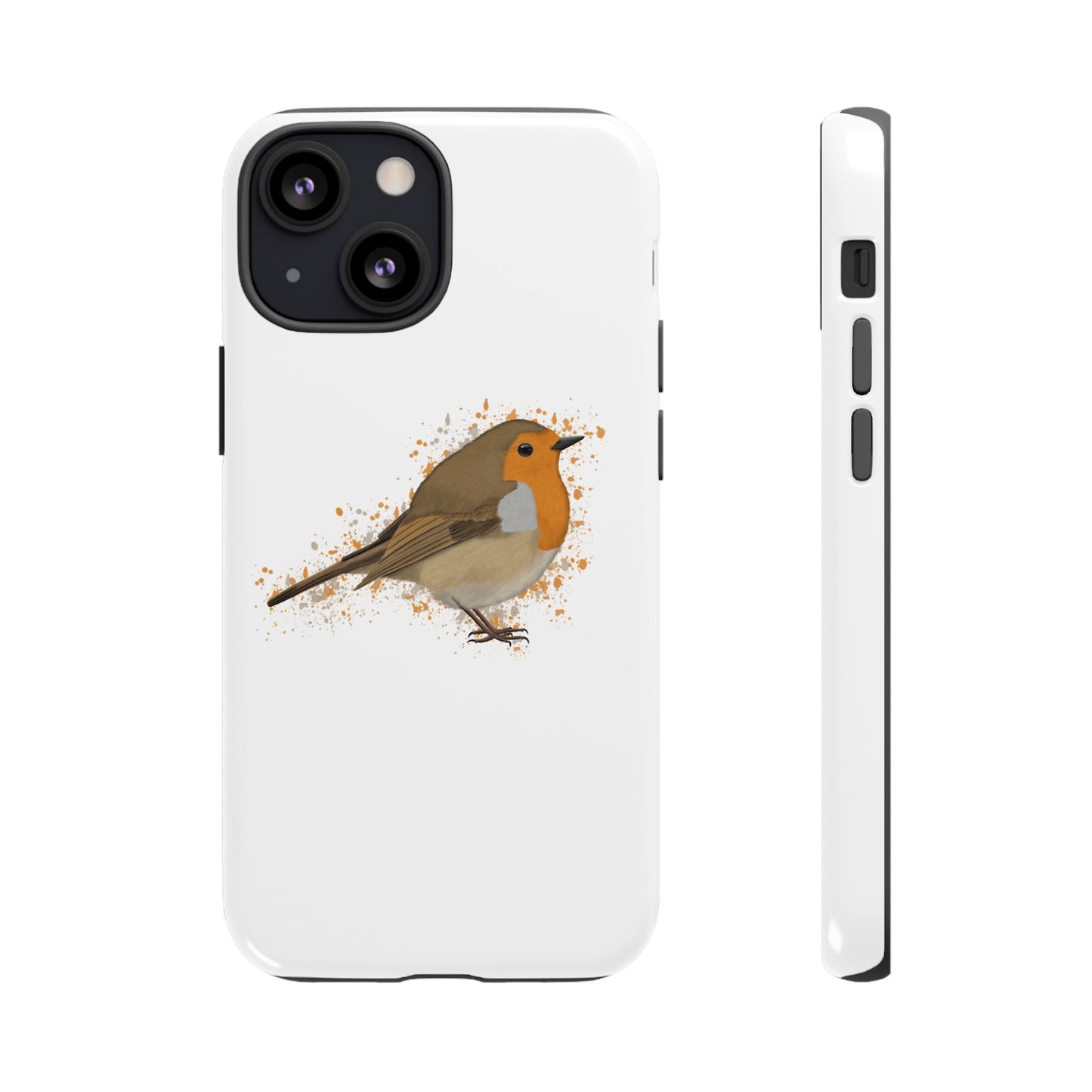 Rotkehlchen Vogel iPhone & Google Pixel Vogelmotiv Handyhülle Weiß