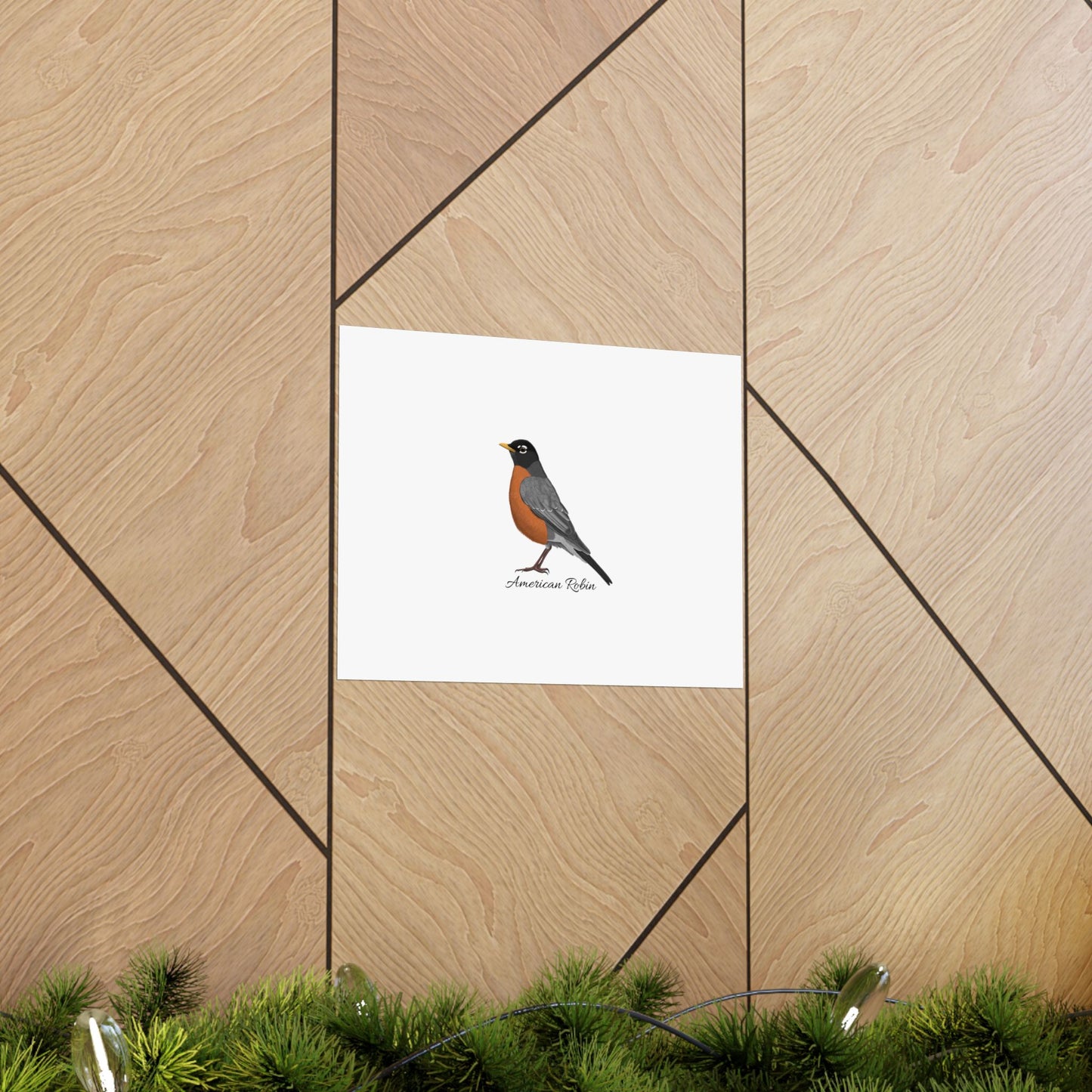 American Robin Bird Birding Matte Poster