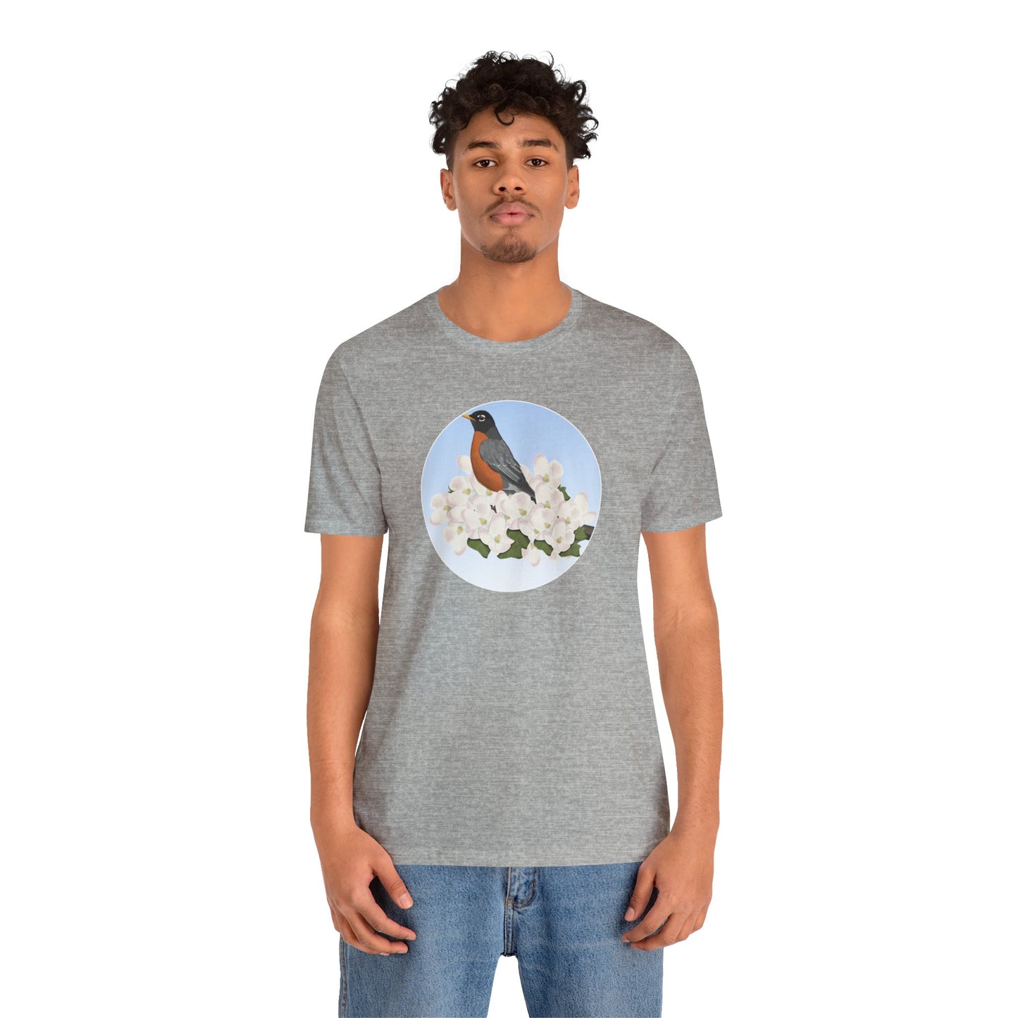 American Robin and Spring Apple Blossoms Bird T-Shirt