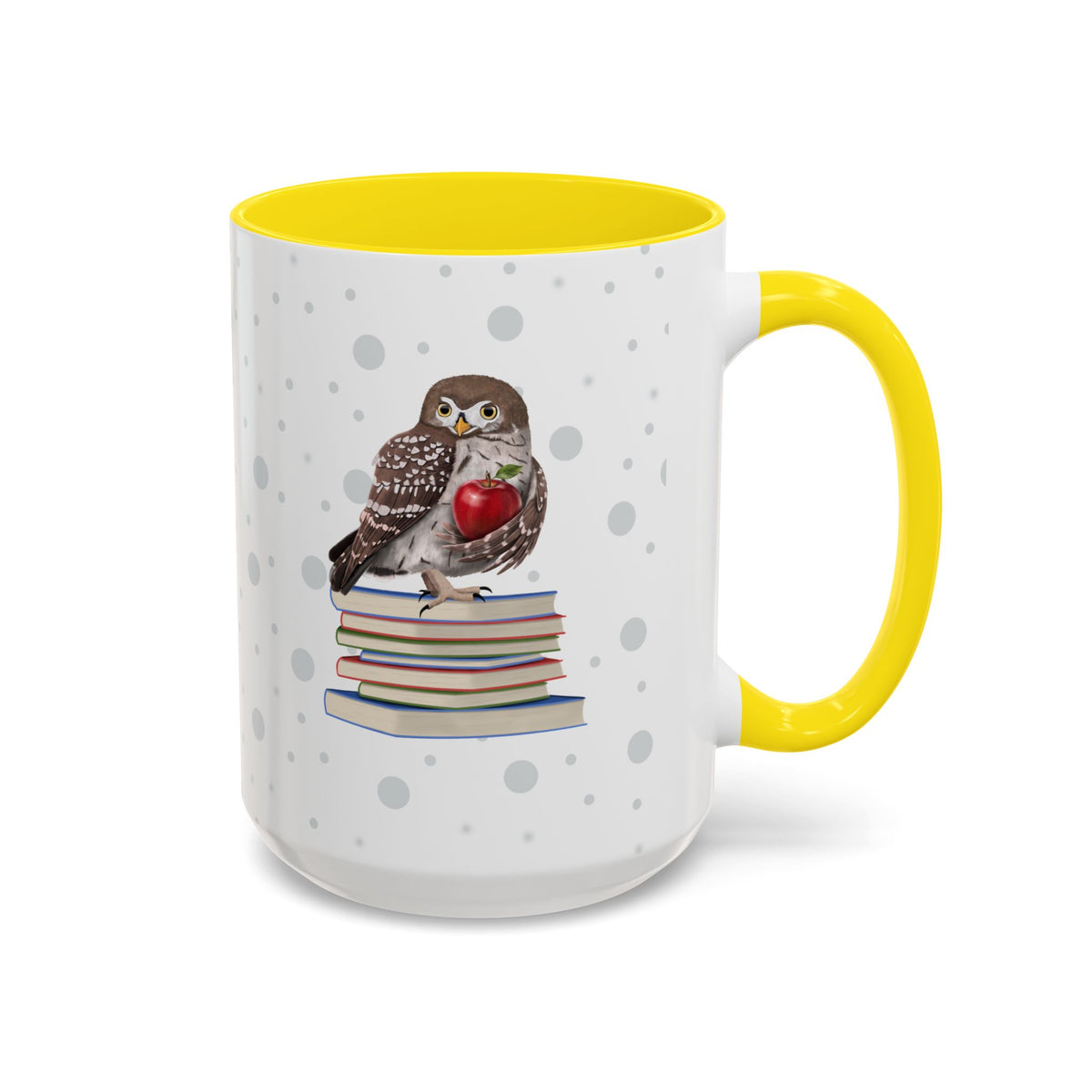 Cute Owl on Books Teacher Mug – Two-Tone Classroom Coffee Cup