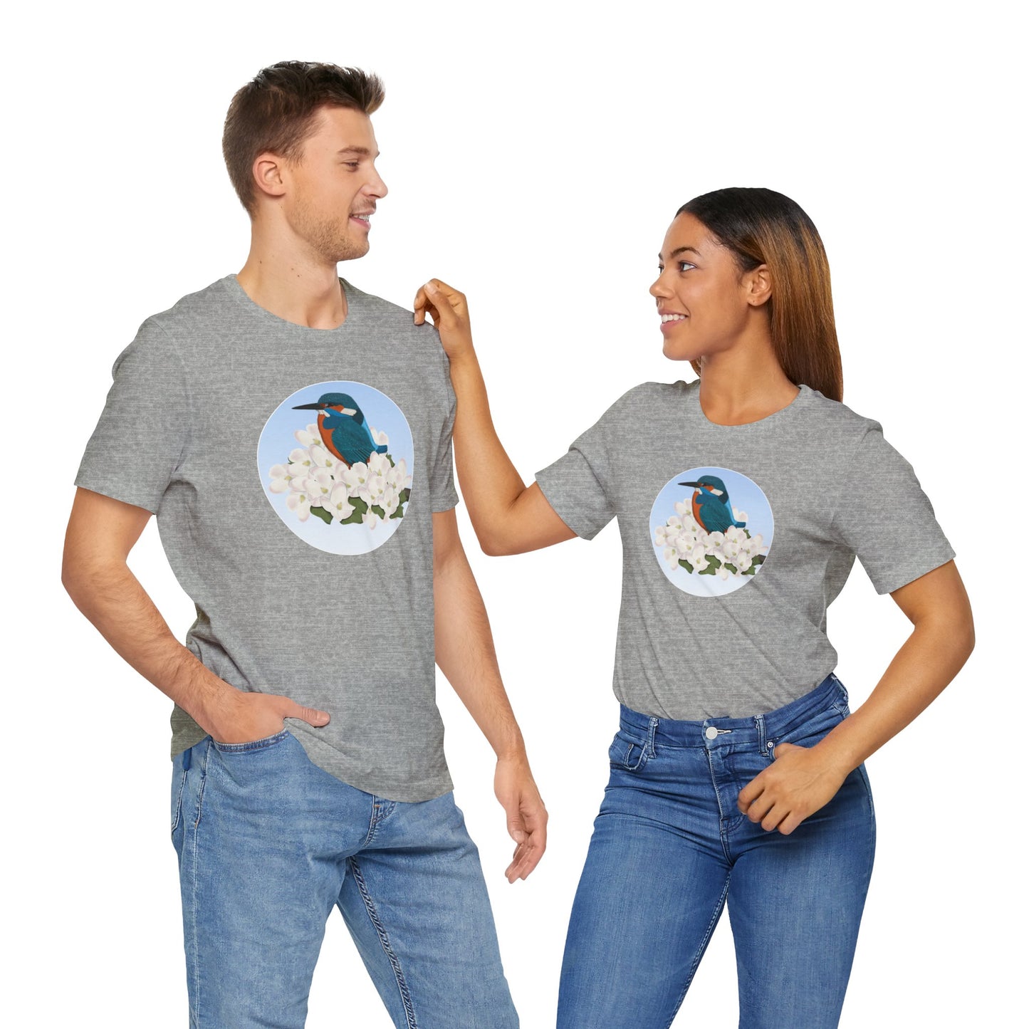 Kingfisher and Spring Apple Blossoms Bird T-Shirt
