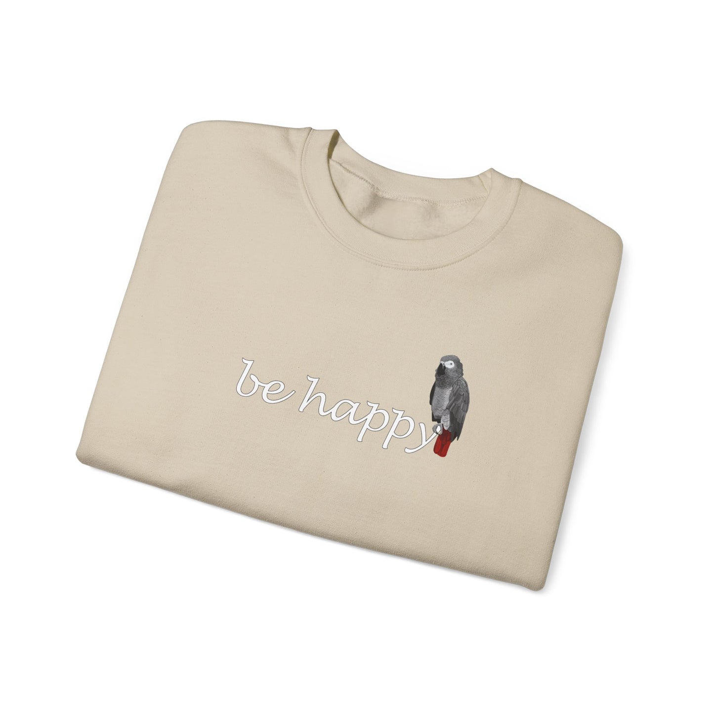 Grey Parrot Be Happy Bird バードウォッチング&バードウォッチング スウェットシャツ