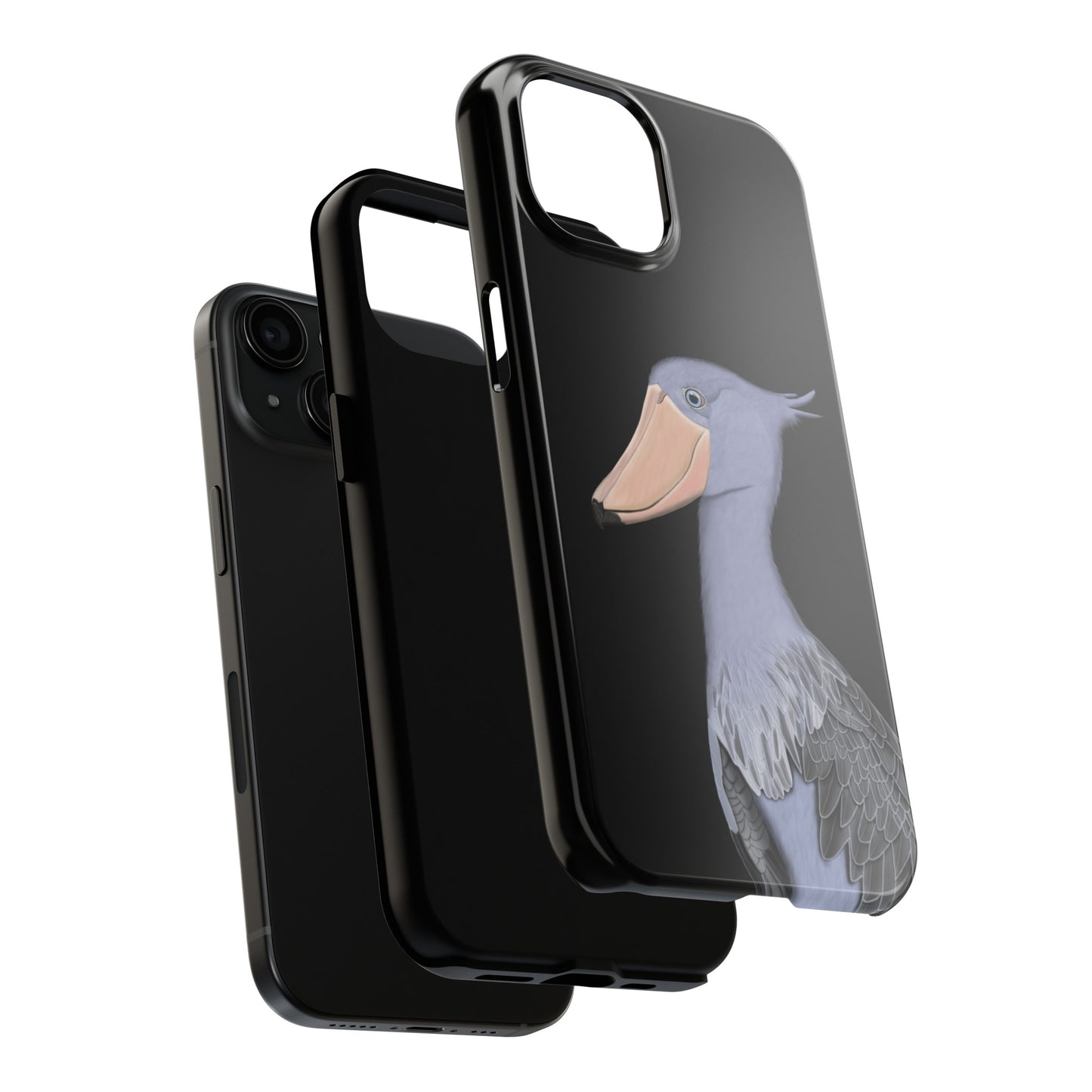 Shoebill Bird Art Tough Phone Case Black